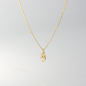Gold Calligraphy Letter Y Pendant | A-Z Pendants - Charlie & Co. Jewelry