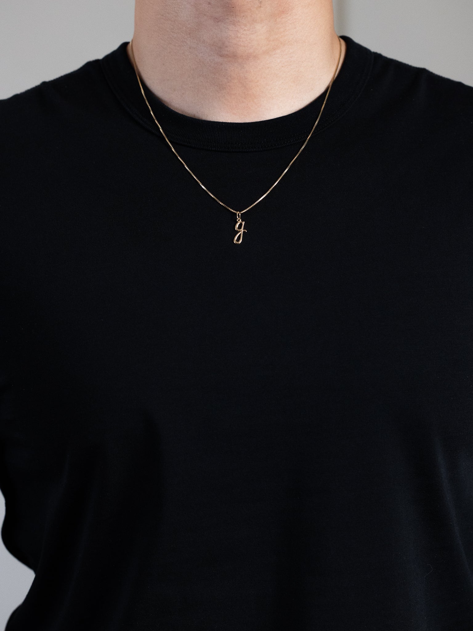 Gold Lowercase Initial "g" Pendant Model-YC1060