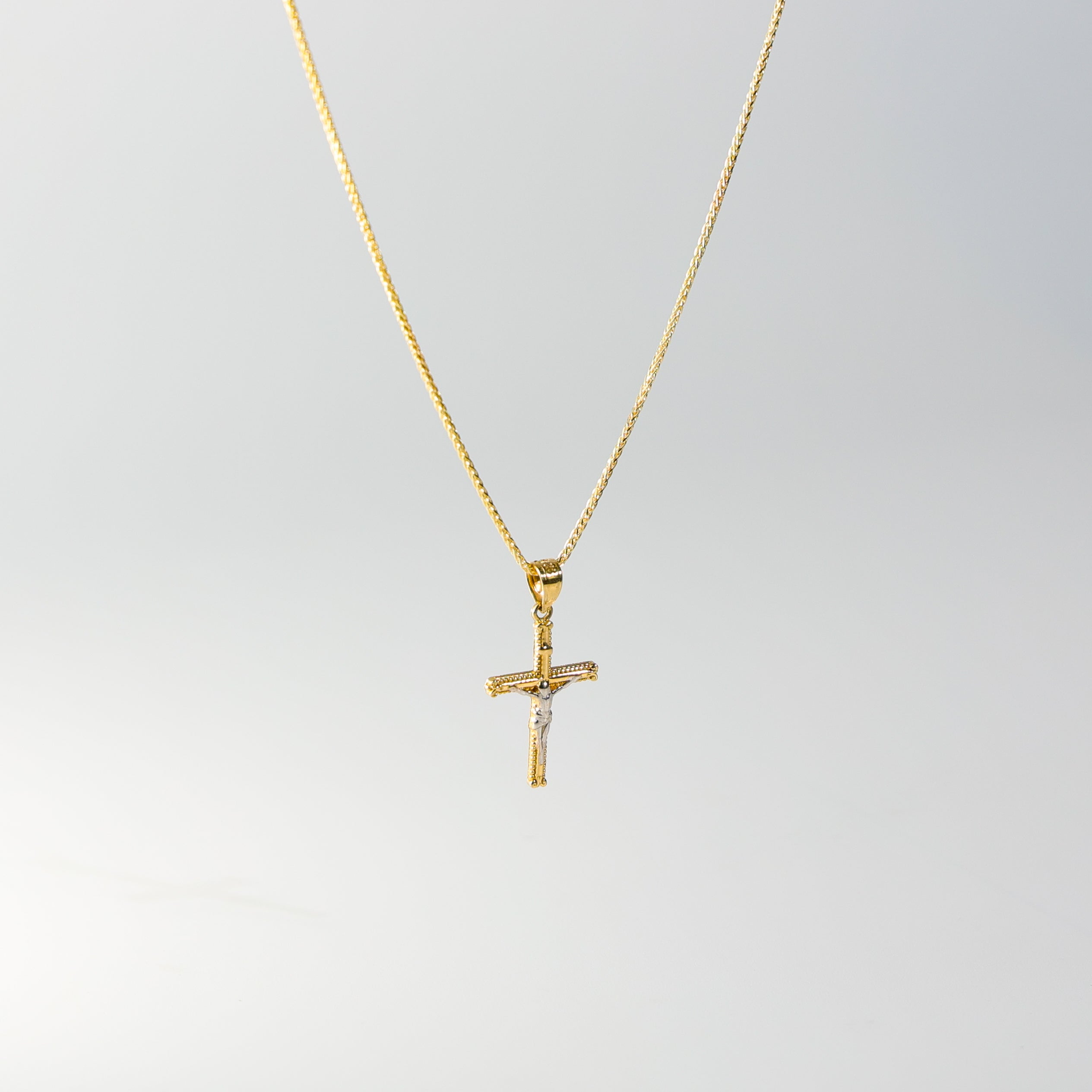 14k Gold 2 Tones Jesus Crucifix Cross Religious Pendant Model-0046 - Charlie & Co. Jewelry