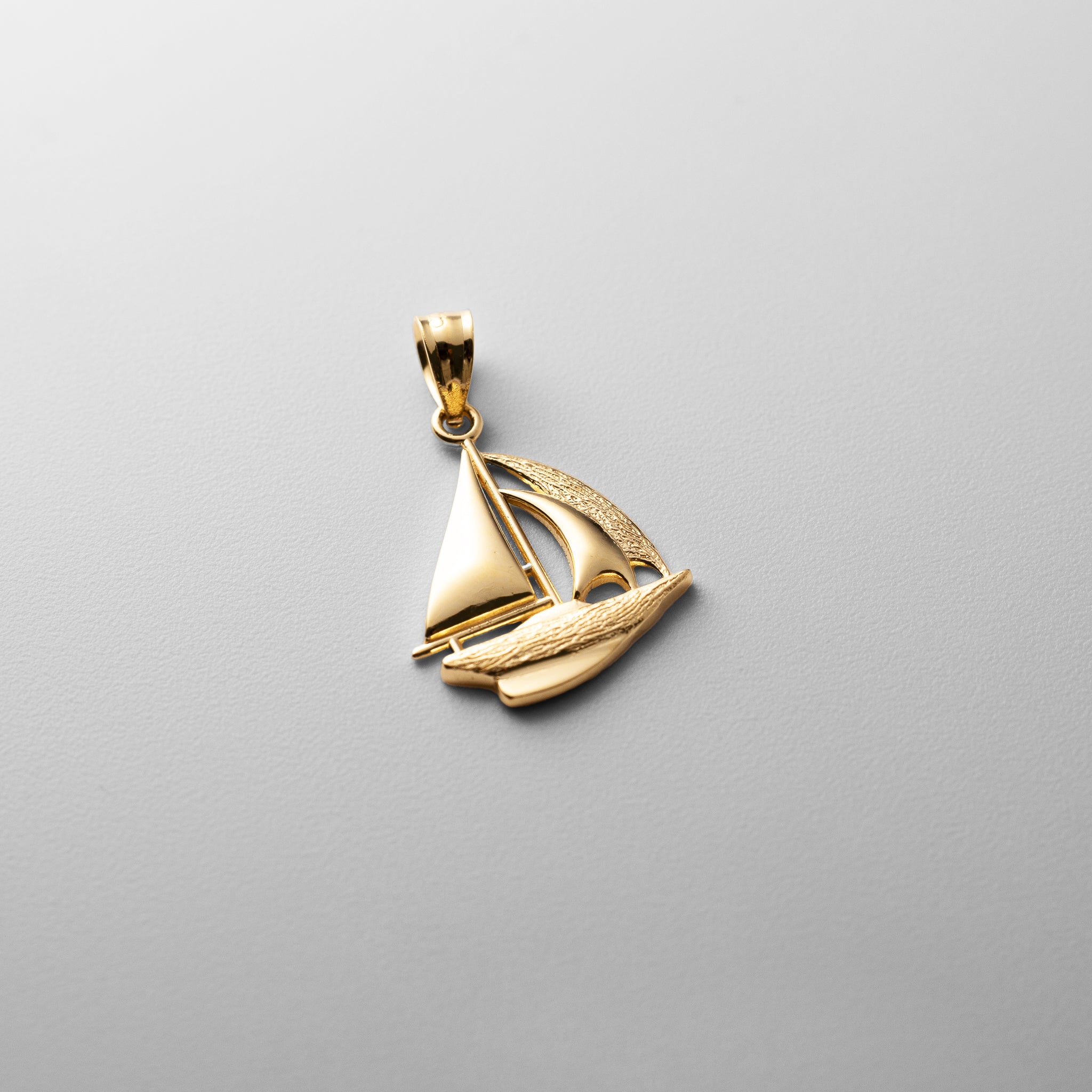 Gold Sailboat Pendant - Charlie & Co. Jewelry