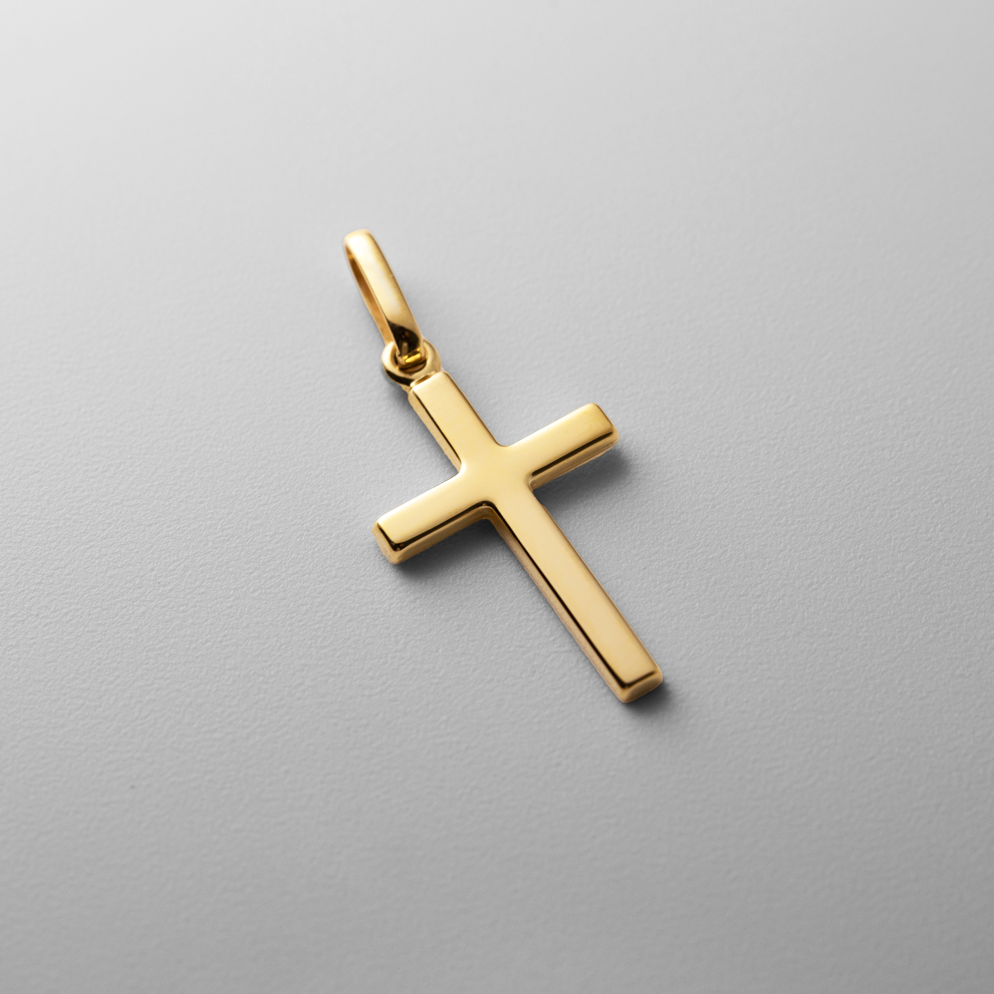 14K Gold Classic Plain Cross Pendant - Model K1171