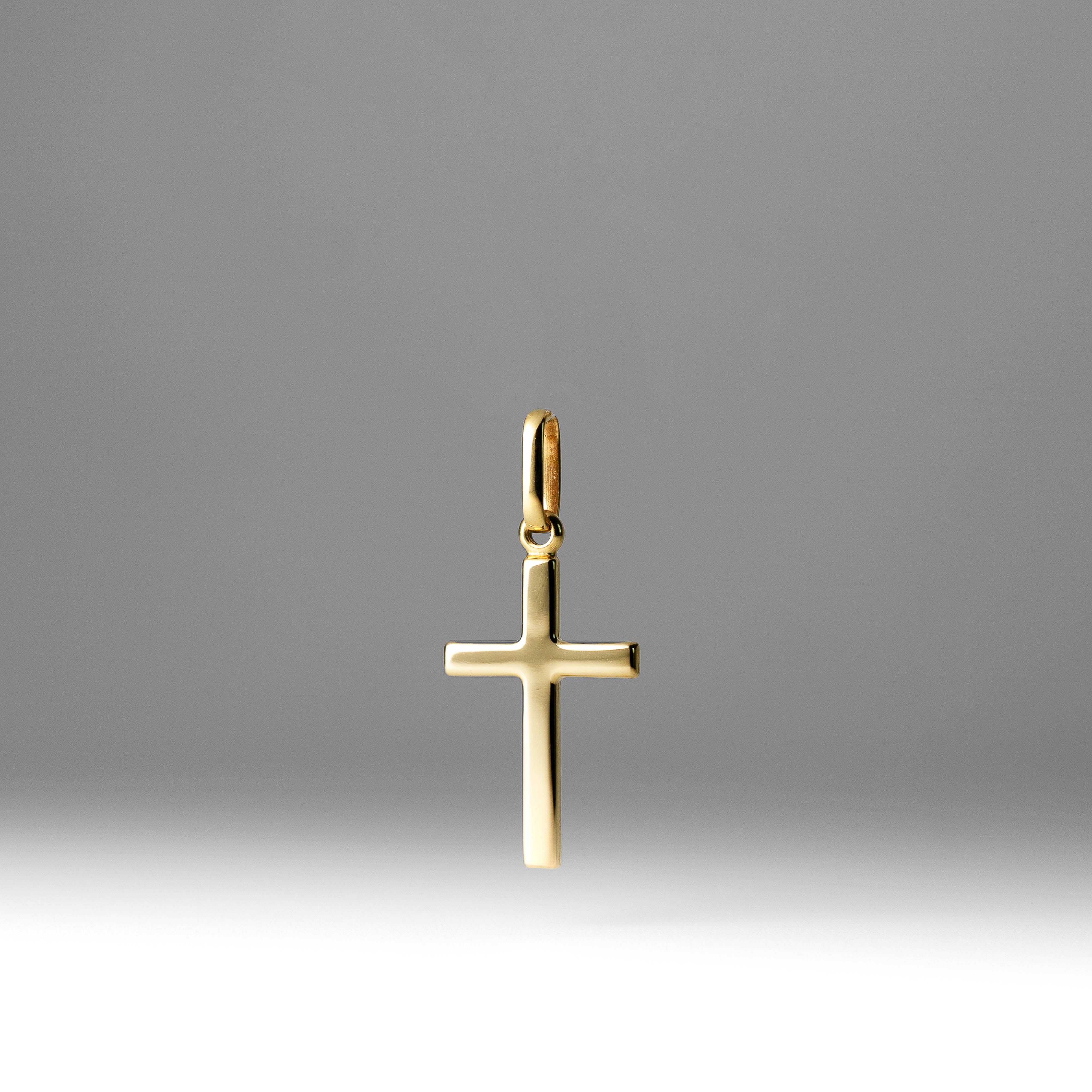 14K Gold Classic Plain Cross Pendant - Model K1171