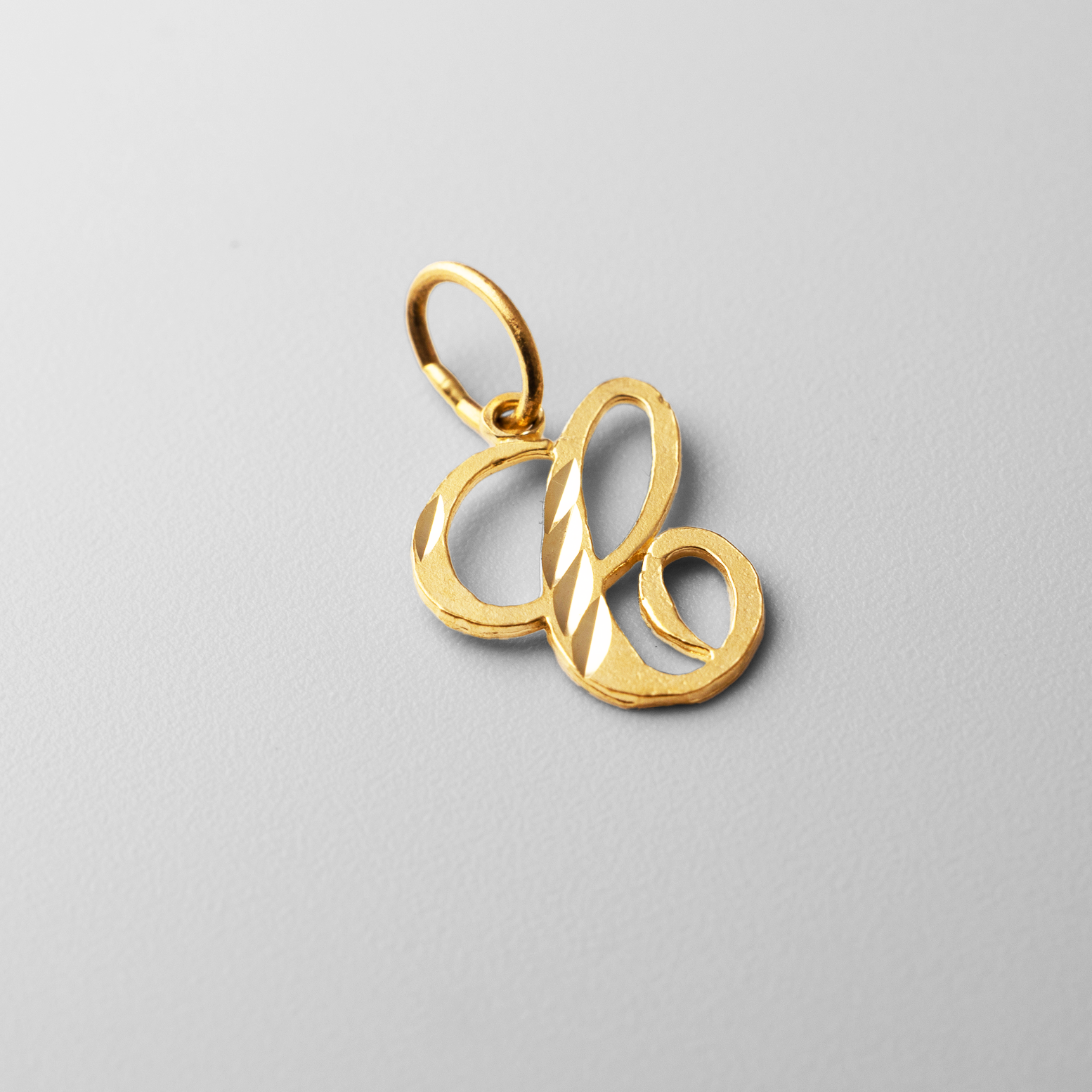 Gold Calligraphy Letter C Pendant | A-Z Pendants - Charlie & Co. Jewelry