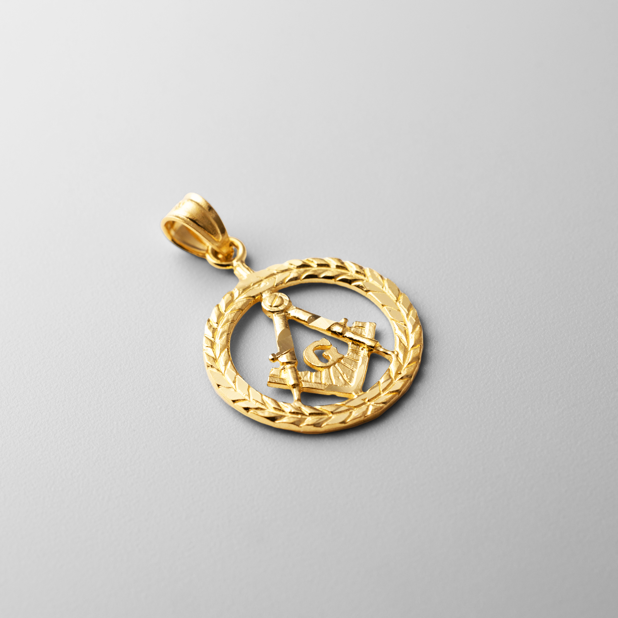 Gold Freemason Masonic Pendant Model-1963 - Charlie & Co. Jewelry