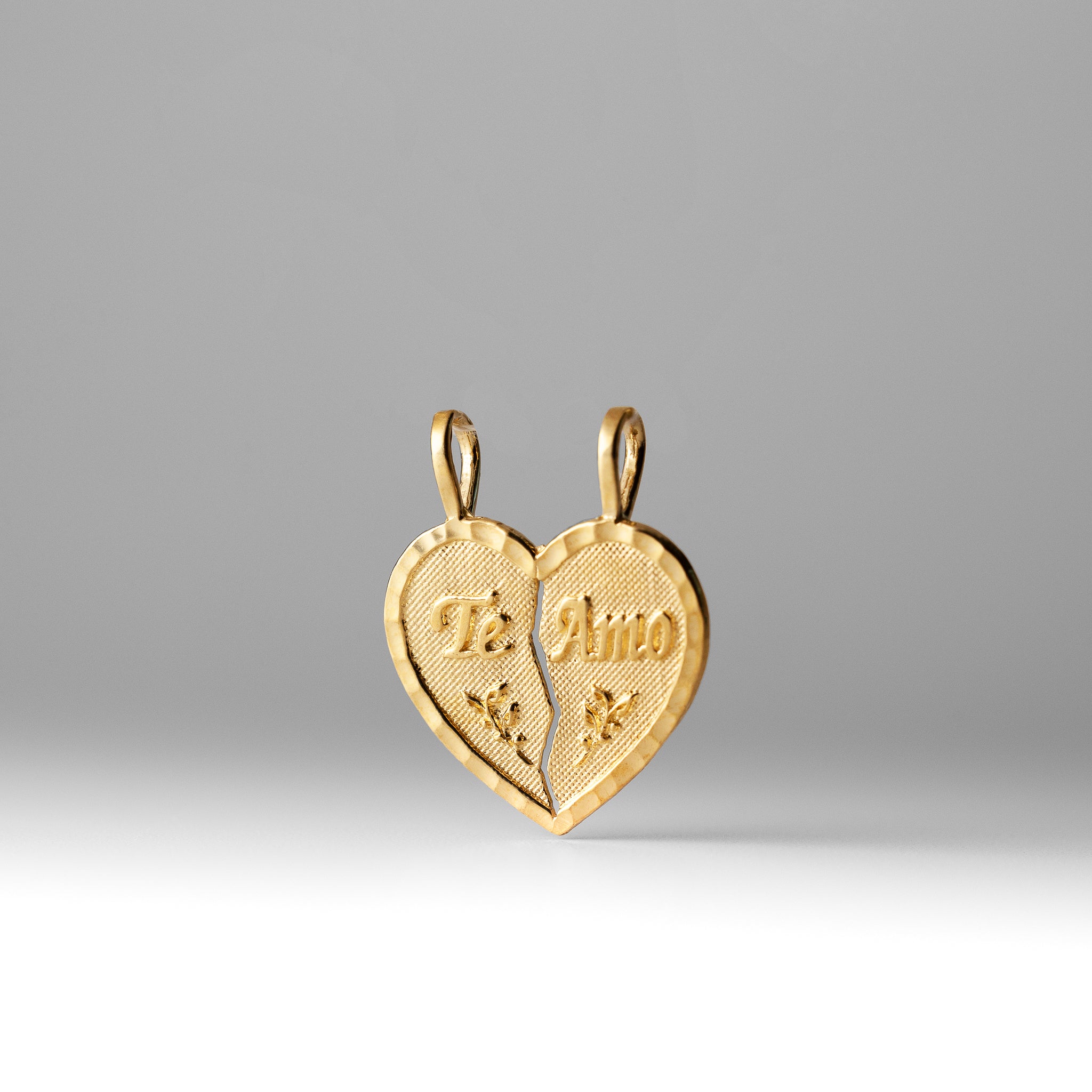 Gold Te Amo Heart Pendant Two-Piece Model-1811 - Charlie & Co. Jewelry