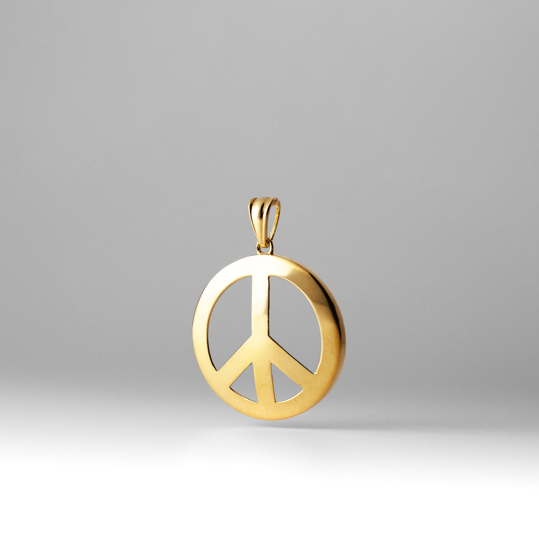 Gold Peace Sign Pendant Model-1736 - Charlie & Co. Jewelry