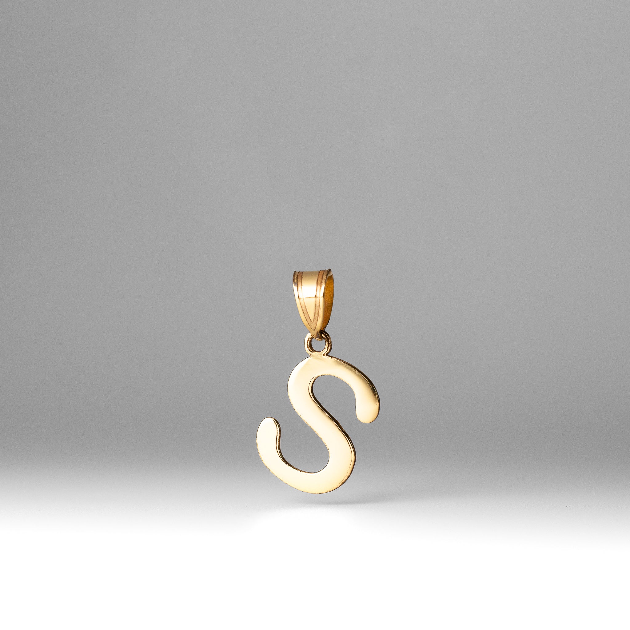 Gold Polished Letter 'S' Initial Charm  Model-YC1441 - Charlie & Co. Jewelry