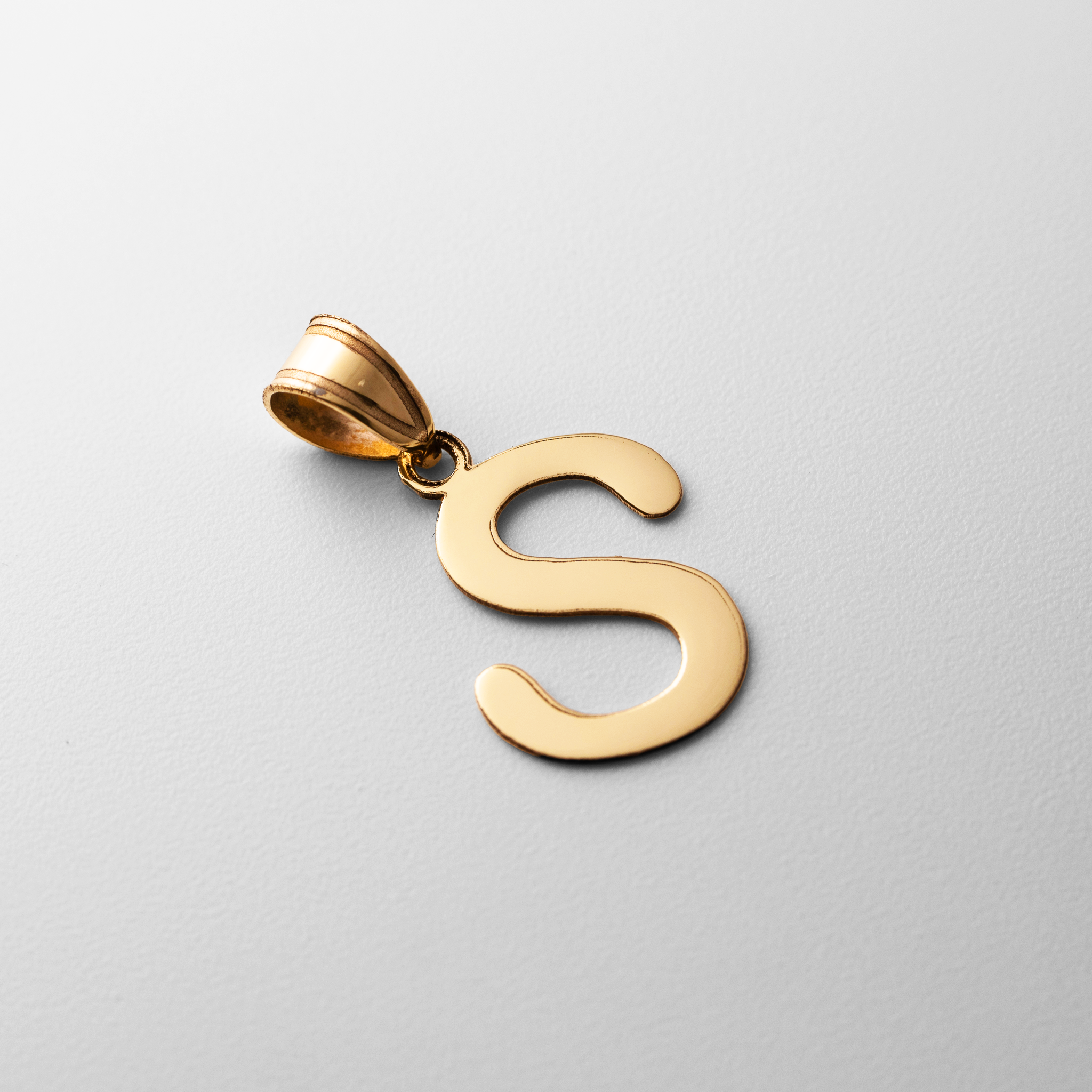 Gold Polished Letter 'S' Initial Charm  Model-YC1441 - Charlie & Co. Jewelry