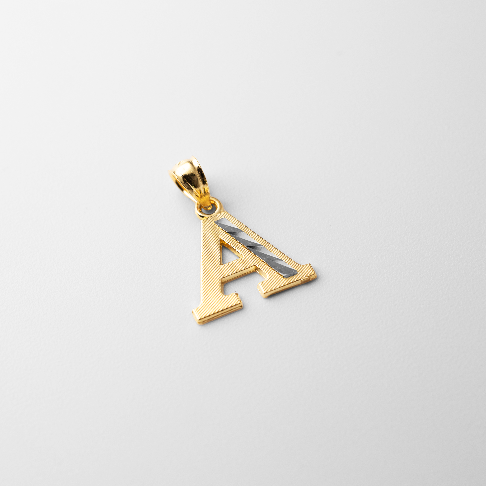 Gold Bold Letter A Pendant | A-Z Pendants