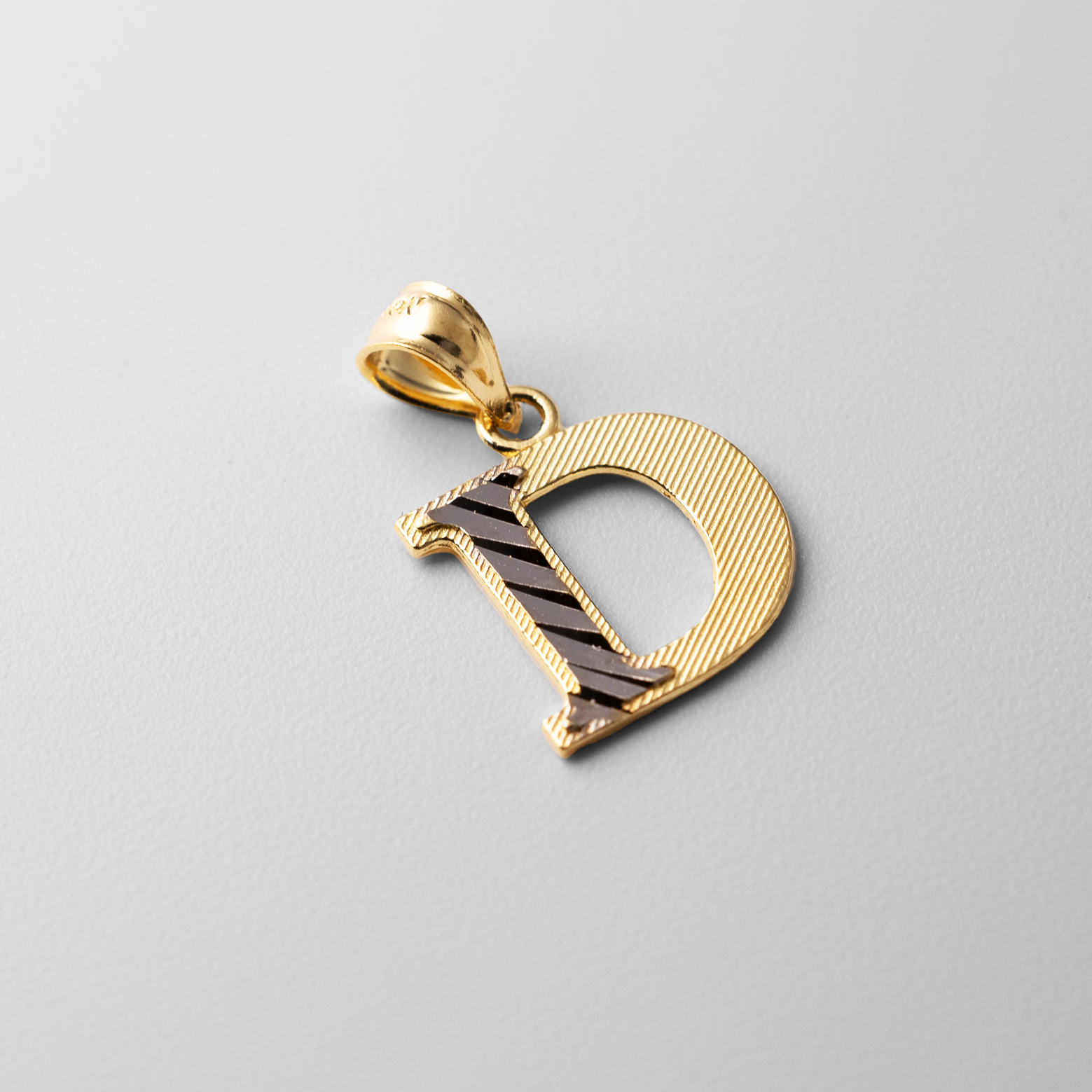 Gold Bold Letter D Pendant | A-Z Pendants - Charlie & Co. Jewelry