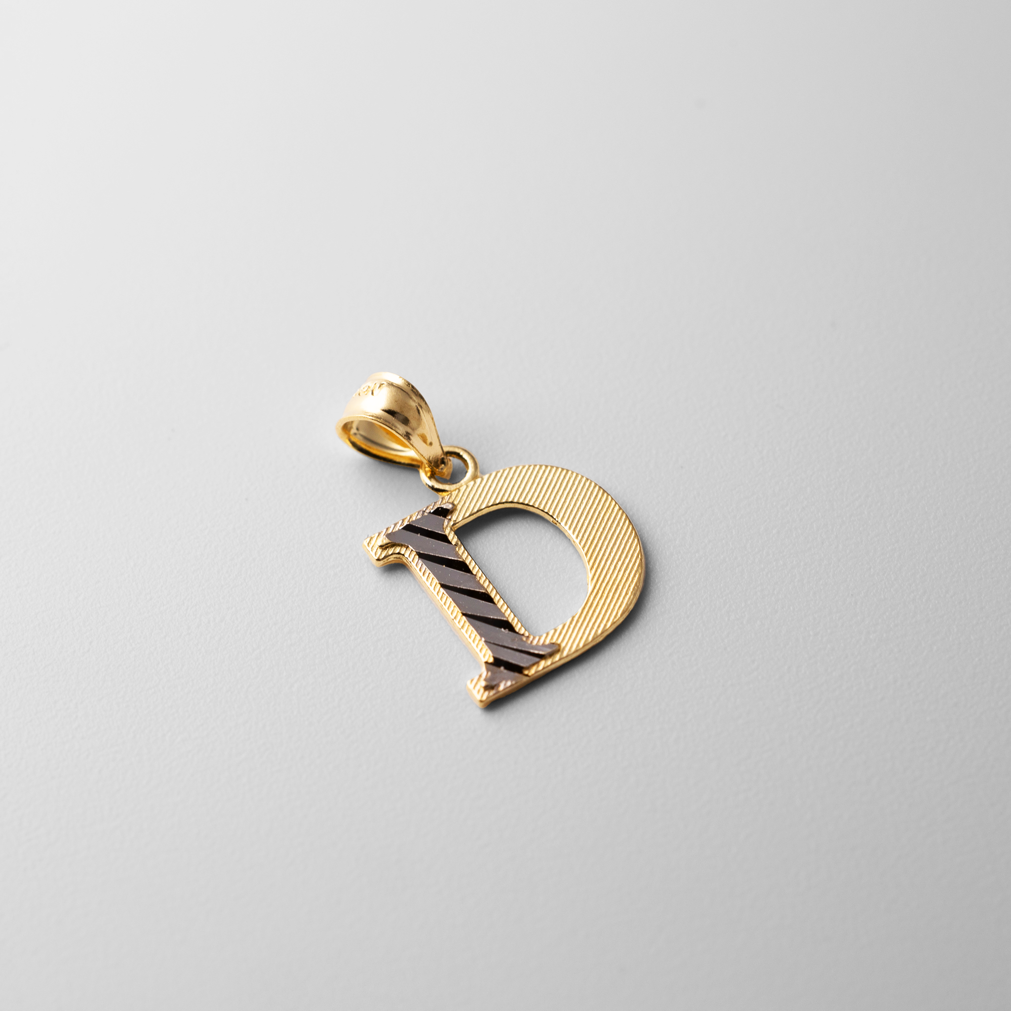 Gold Bold Letter D Pendant | A-Z Pendants - Charlie & Co. Jewelry