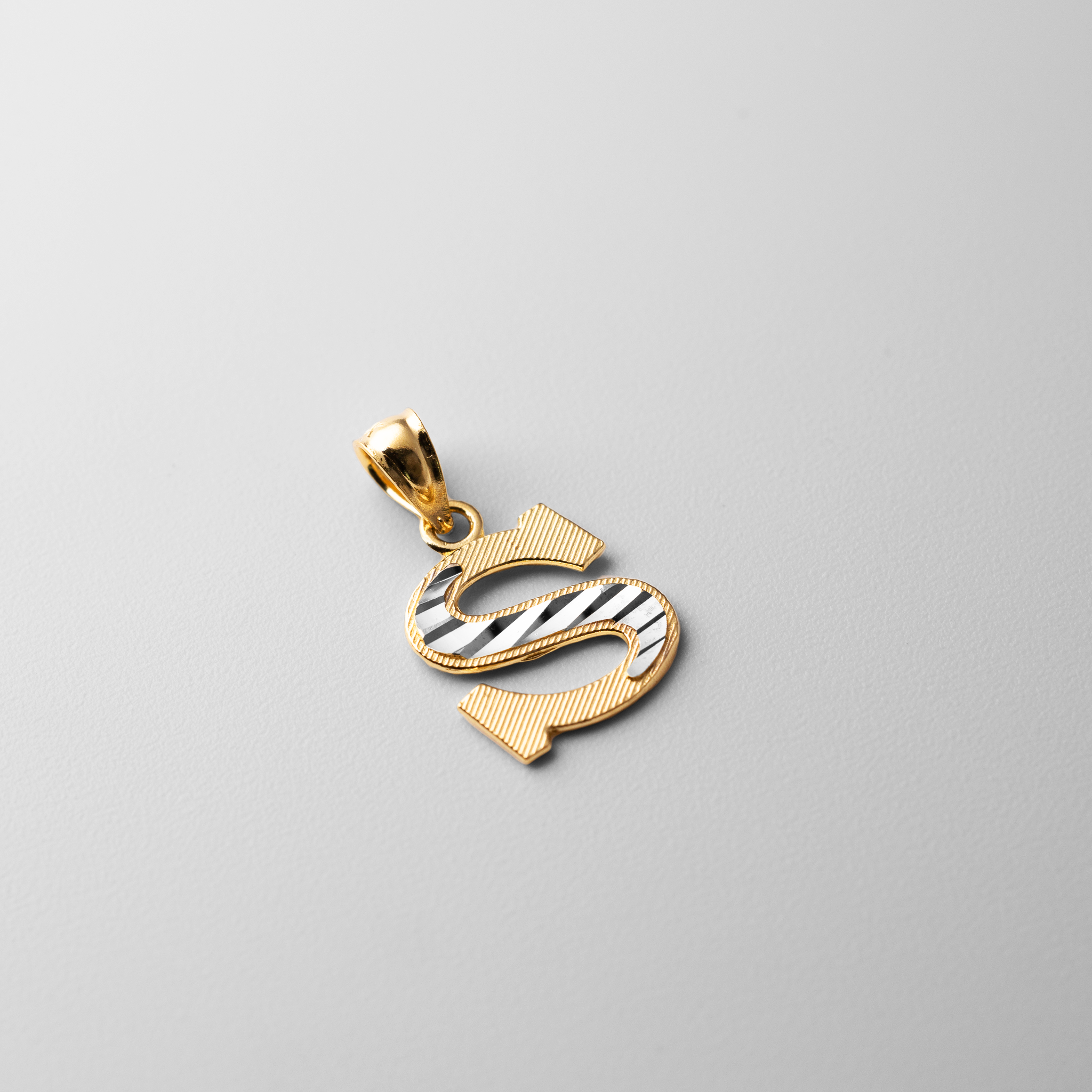 Gold Bold Letter S Pendant | A-Z Pendants - Charlie & Co. Jewelry