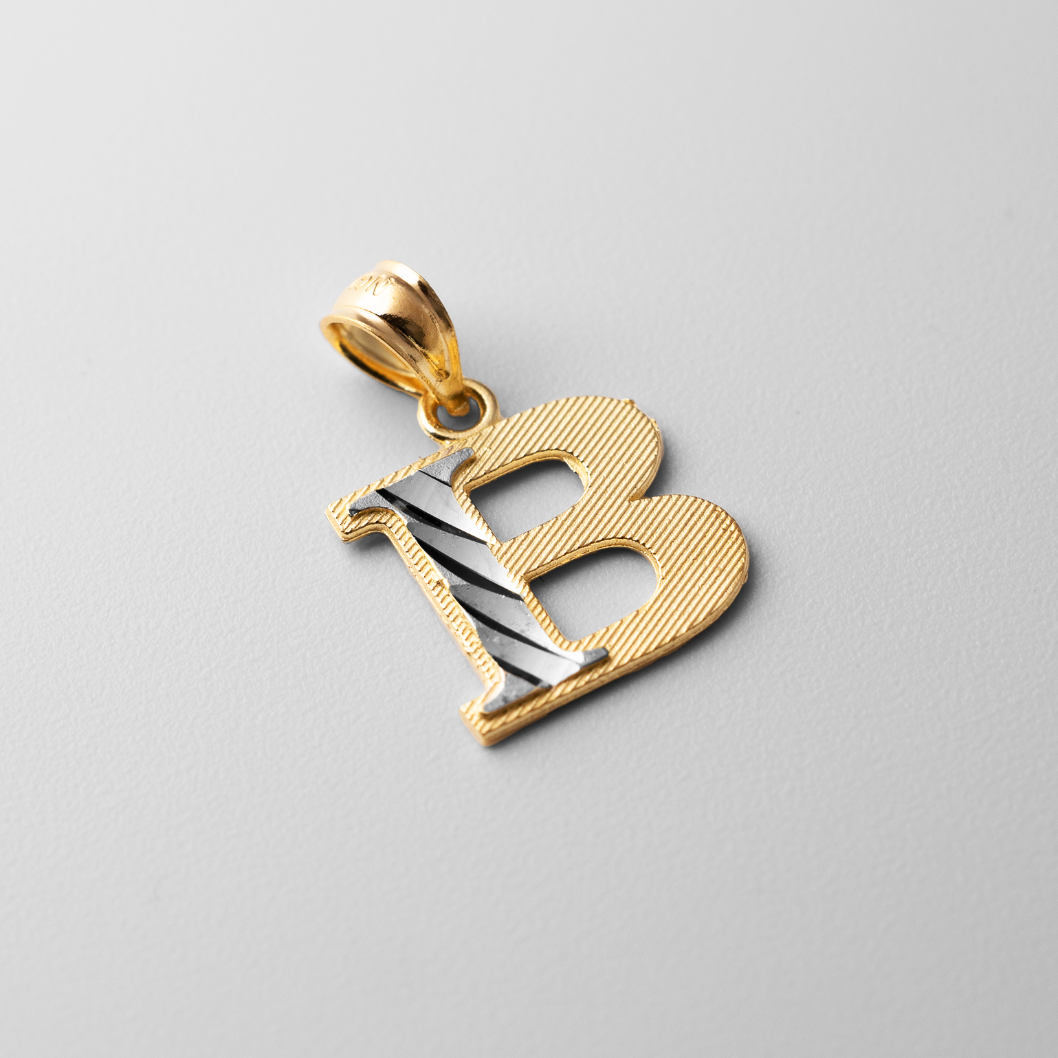 Gold Bold Letter B Pendant | A-Z Pendants - Charlie & Co. Jewelry