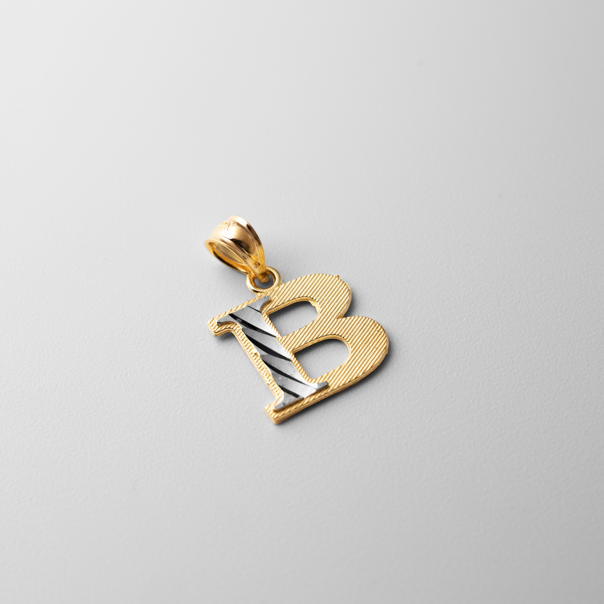 Gold Bold Letter B Pendant | A-Z Pendants - Charlie & Co. Jewelry