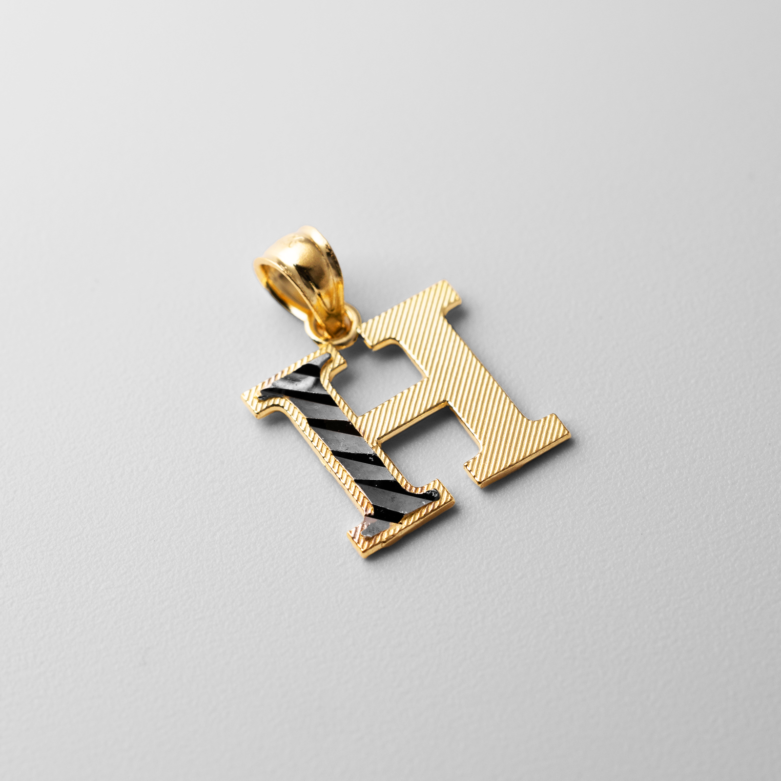 Gold Bold Letter H Pendant | A-Z Pendants - Charlie & Co. Jewelry