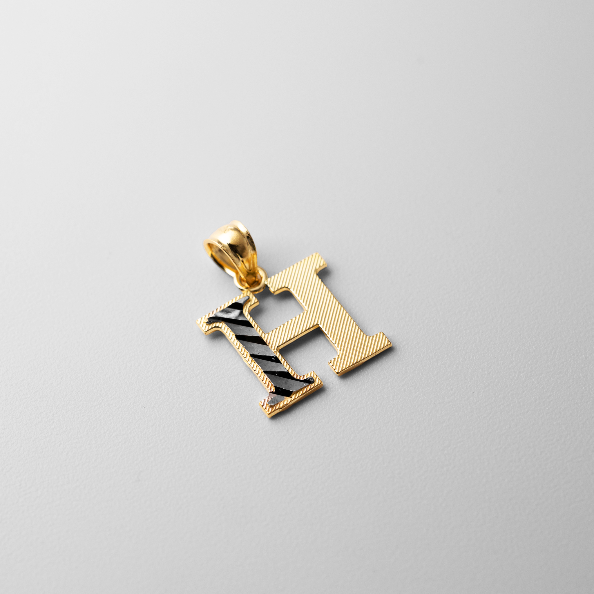 Gold Bold Letter H Pendant | A-Z Pendants - Charlie & Co. Jewelry