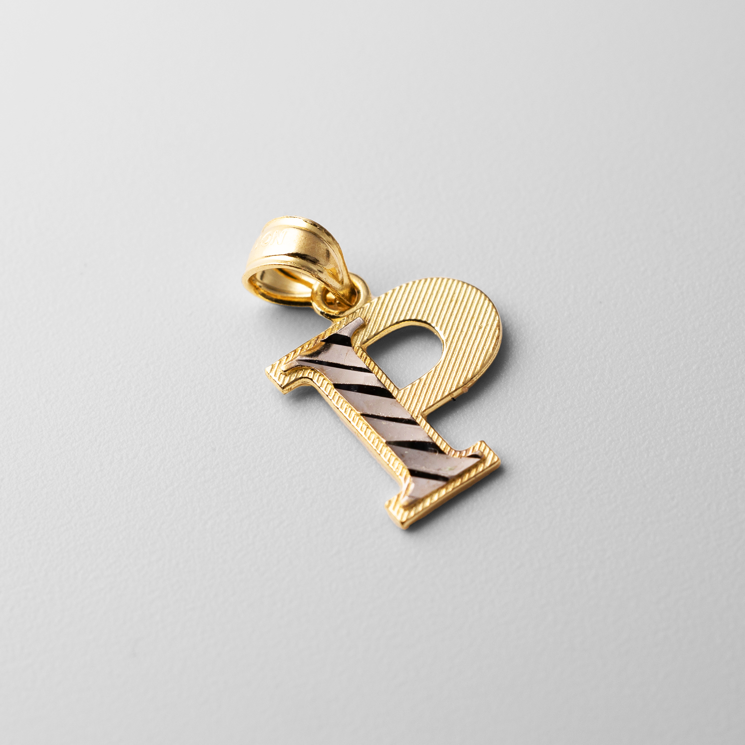 Gold Bold Letter P Pendant | A-Z Pendants - Charlie & Co. Jewelry