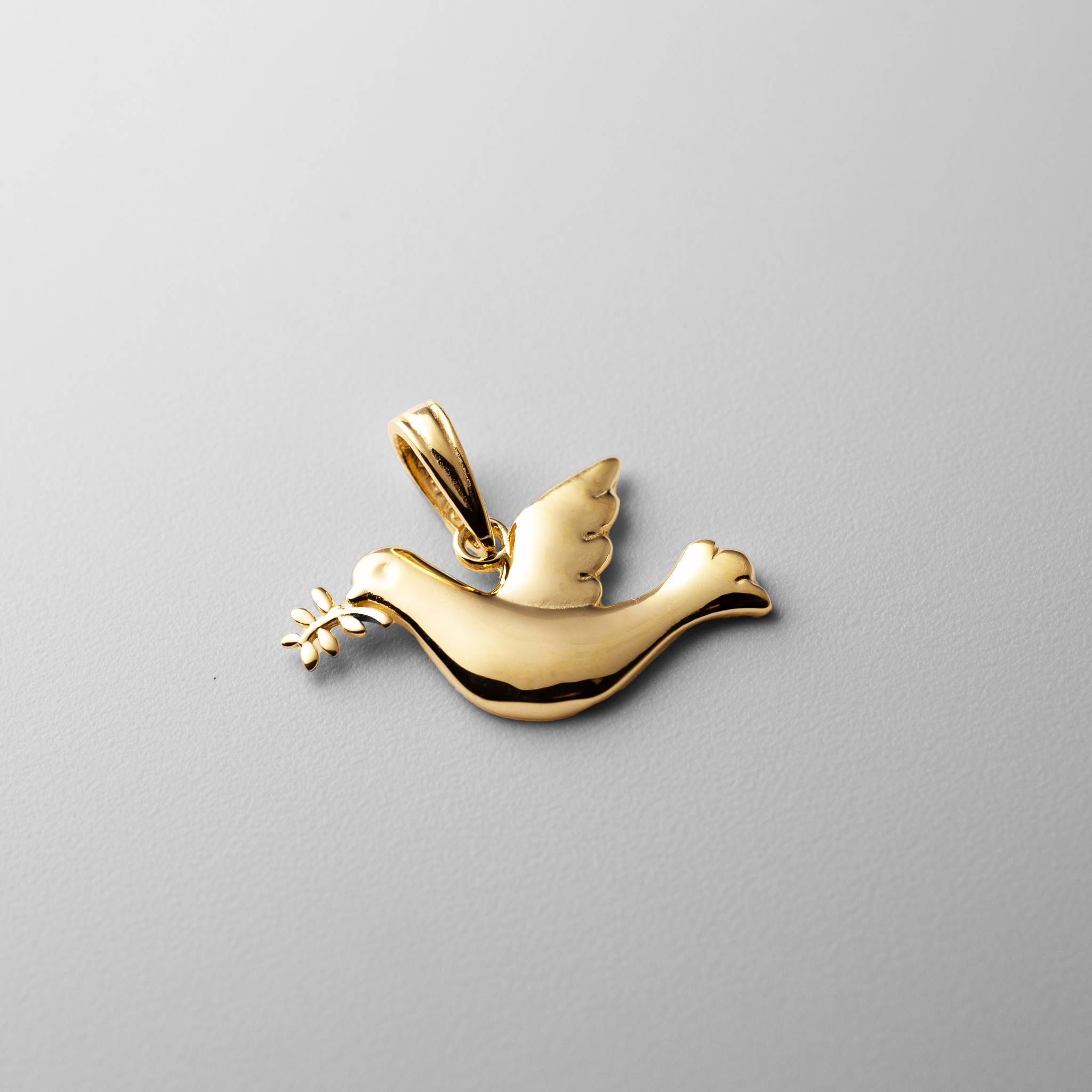 Gold Polished Dove Pendant - Charlie & Co. Jewelry