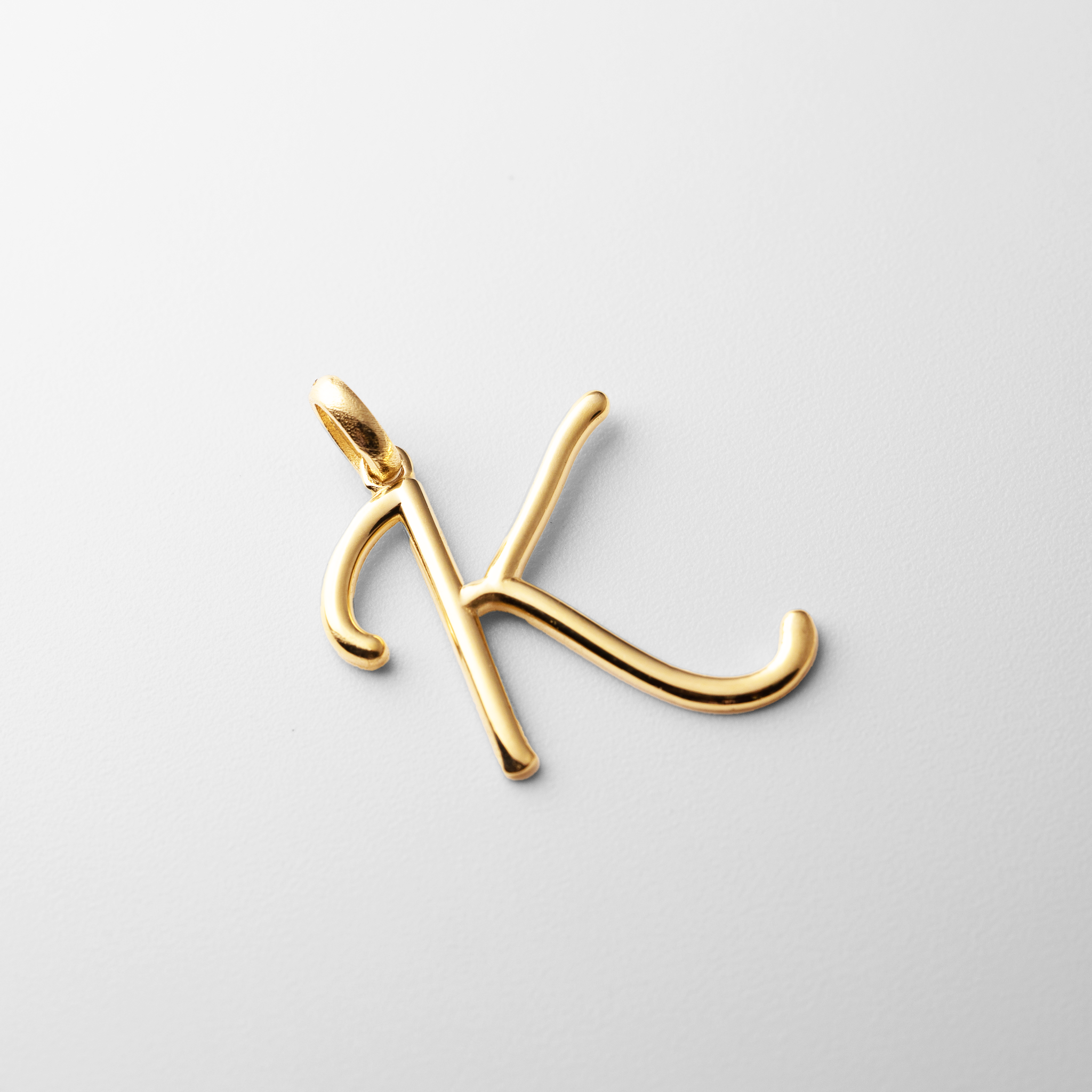 Gold Fancy Letter 'K' Charm Pendant - Charlie & Co. Jewelry