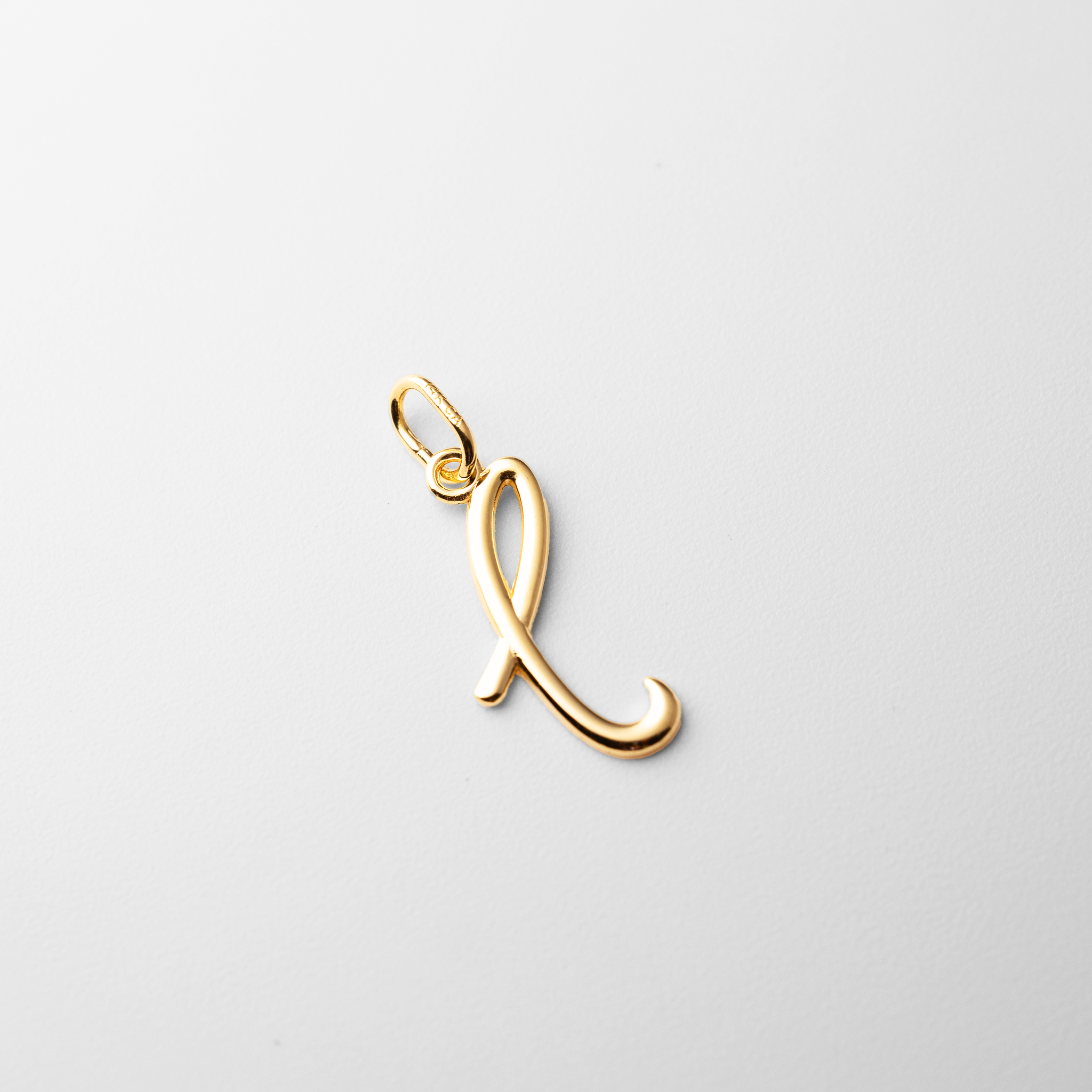 Gold Lowercase Initial "L" Pendant Model-YC1060 - Charlie & Co. Jewelry