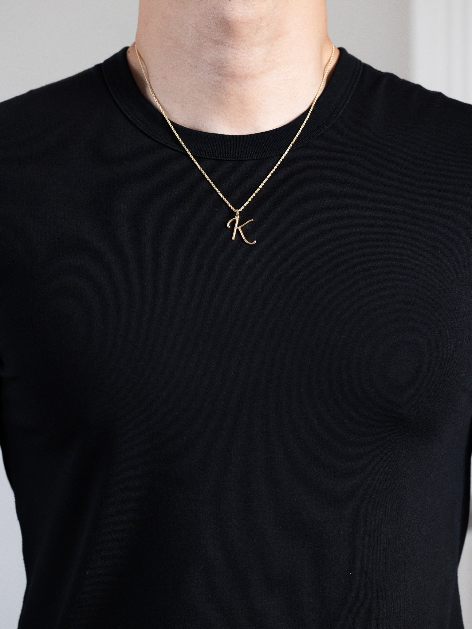 Gold Fancy Letter 'K' Charm Pendant - Charlie & Co. Jewelry