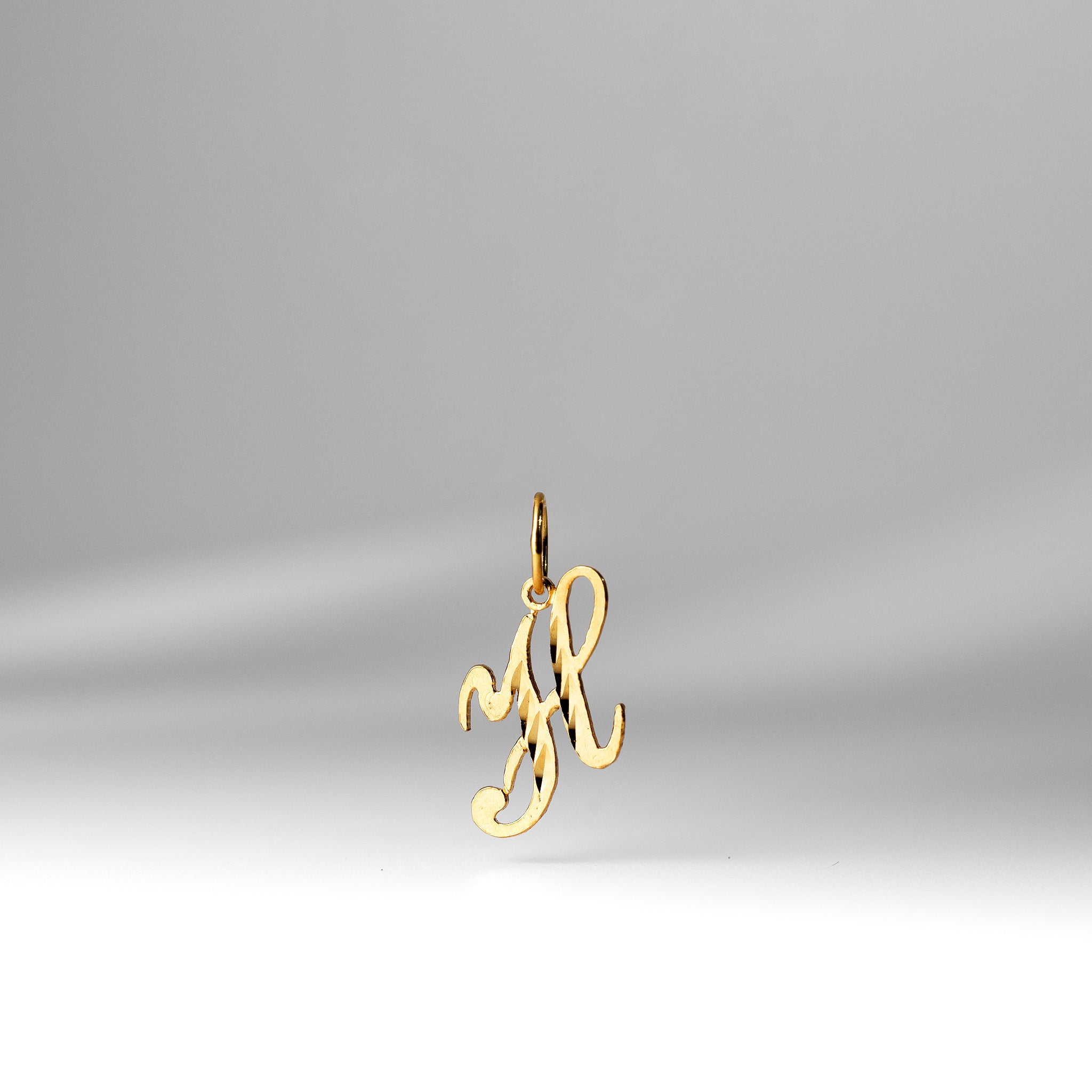 Gold Calligraphy Letter H Pendant | A-Z Pendants - Charlie & Co. Jewelry