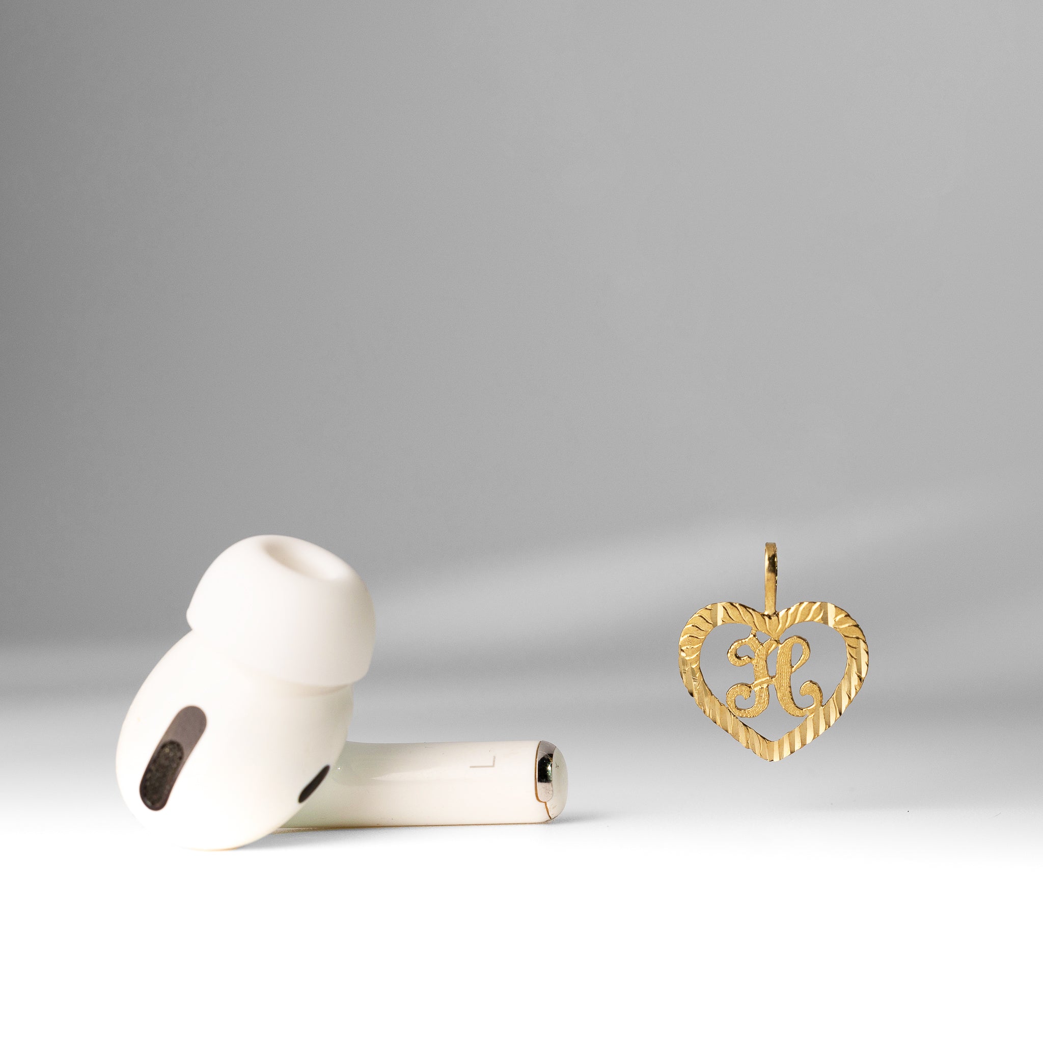 Gold Heart-Shaped Letter H Pendant | A-Z Pendants