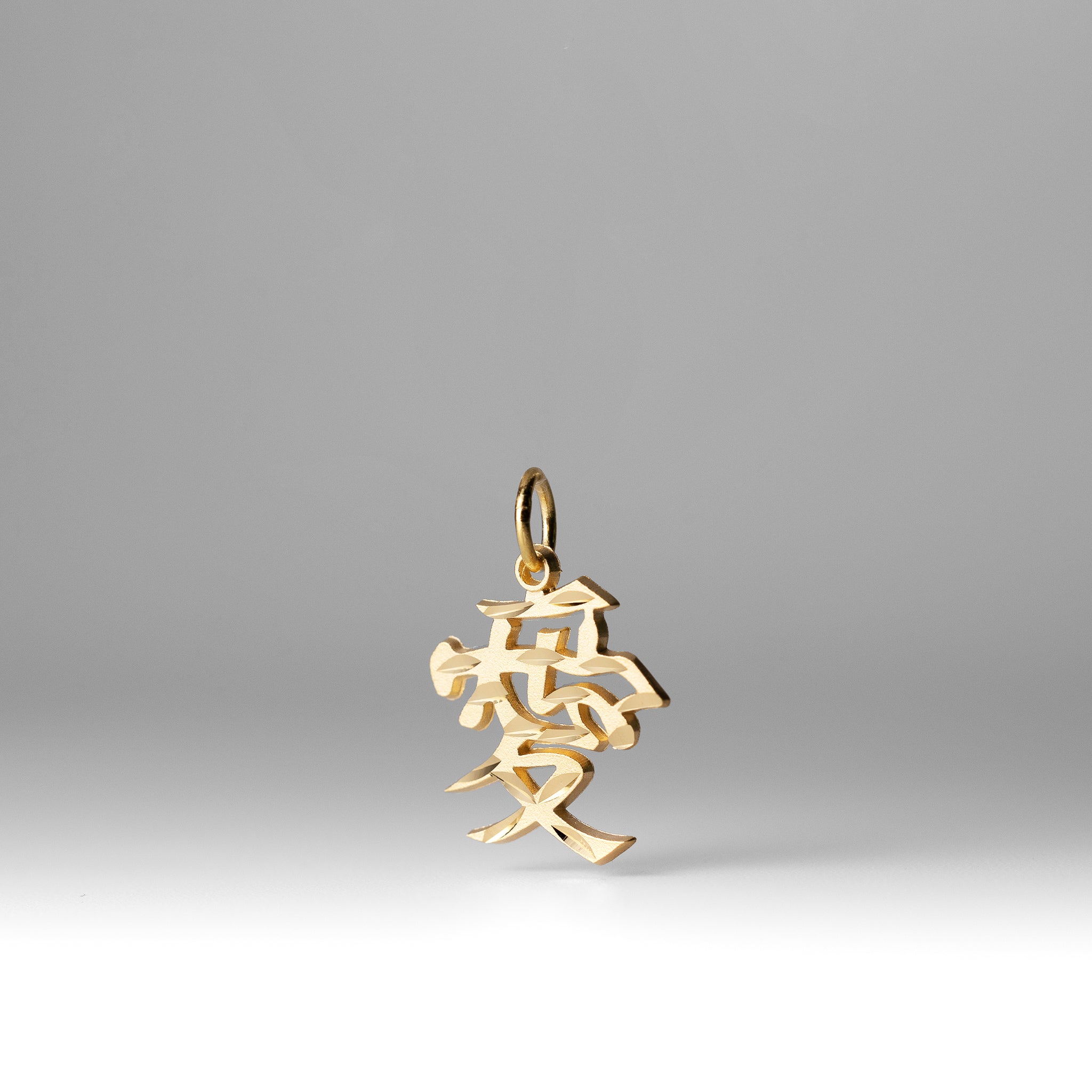 Gold Chinese Character Love Necklace Pendant Model-C1082 - Charlie & Co. Jewelry