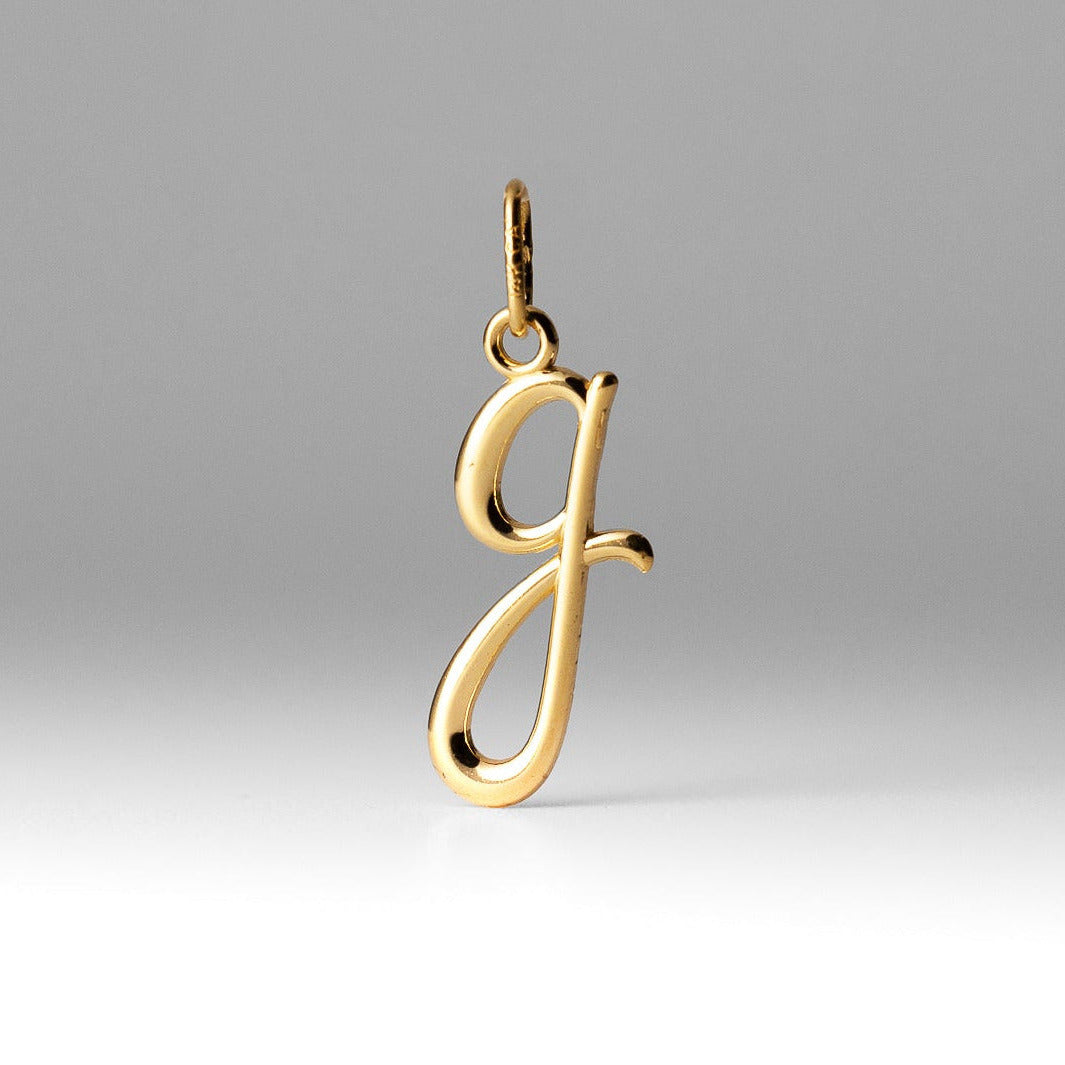 Gold Lowercase Initial "g" Pendant Model-YC1060 - Charlie & Co. Jewelry