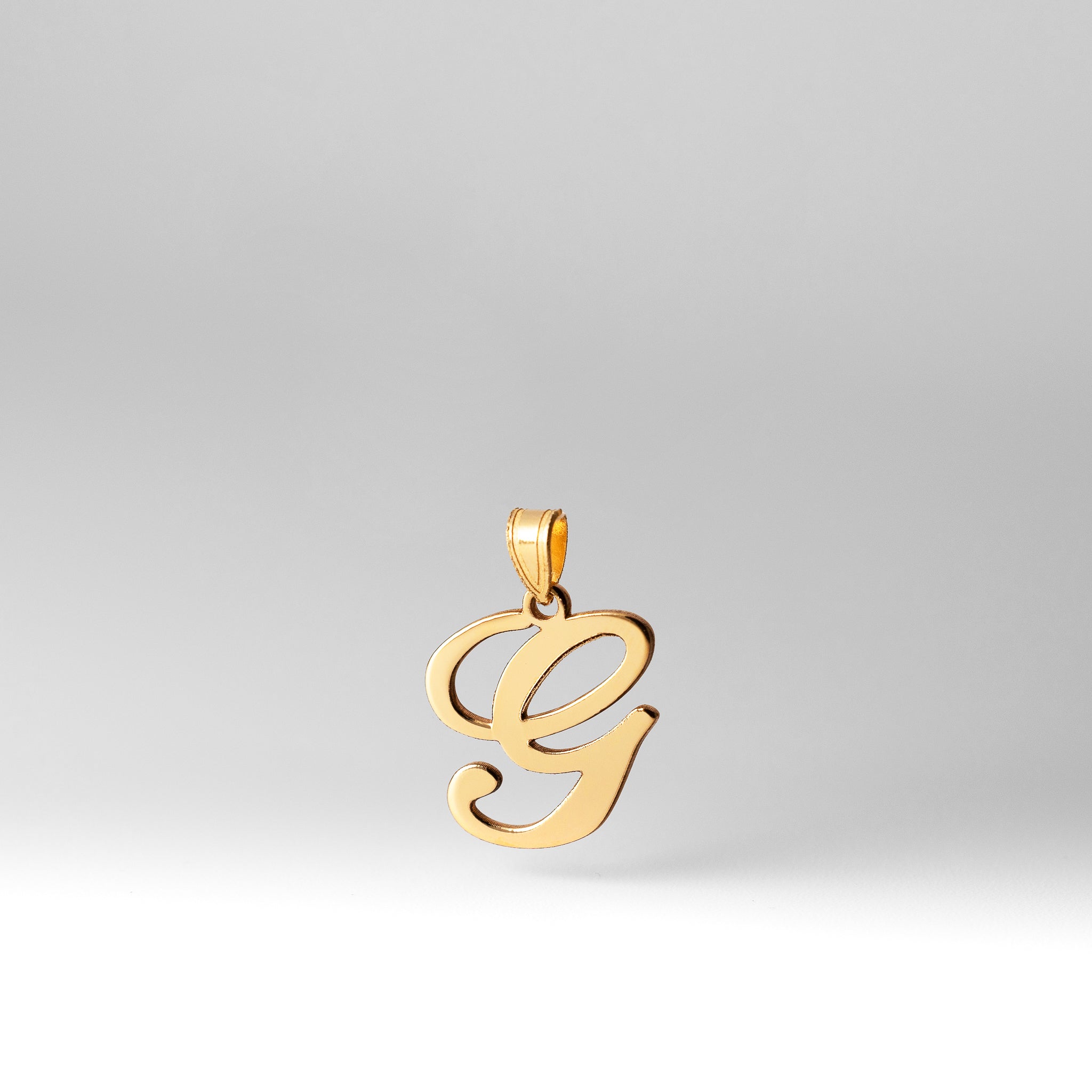 Gold Large Letter "G" Script Initial Pendant Model-YC1540G