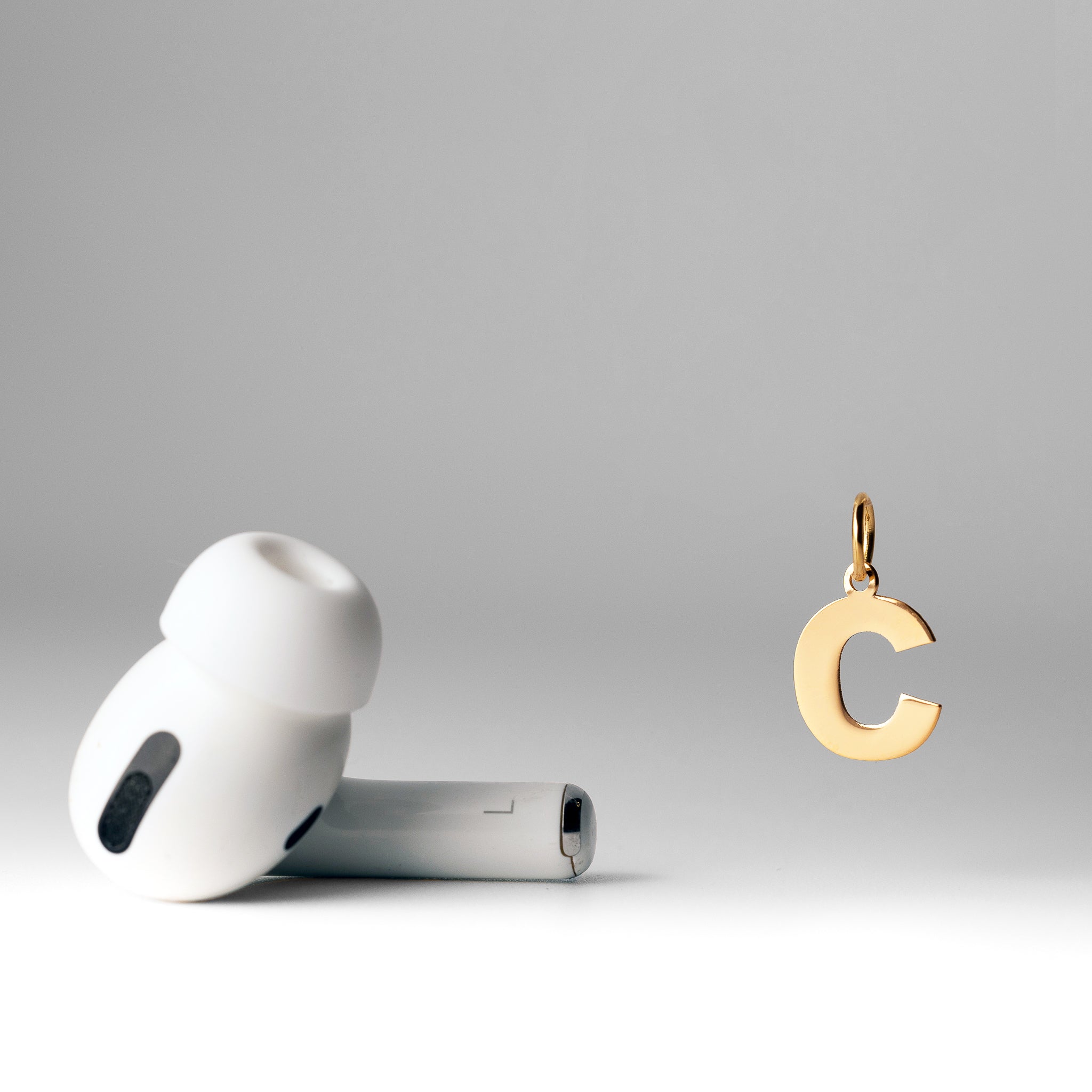 Gold Block Letter "C" Initial Pendant