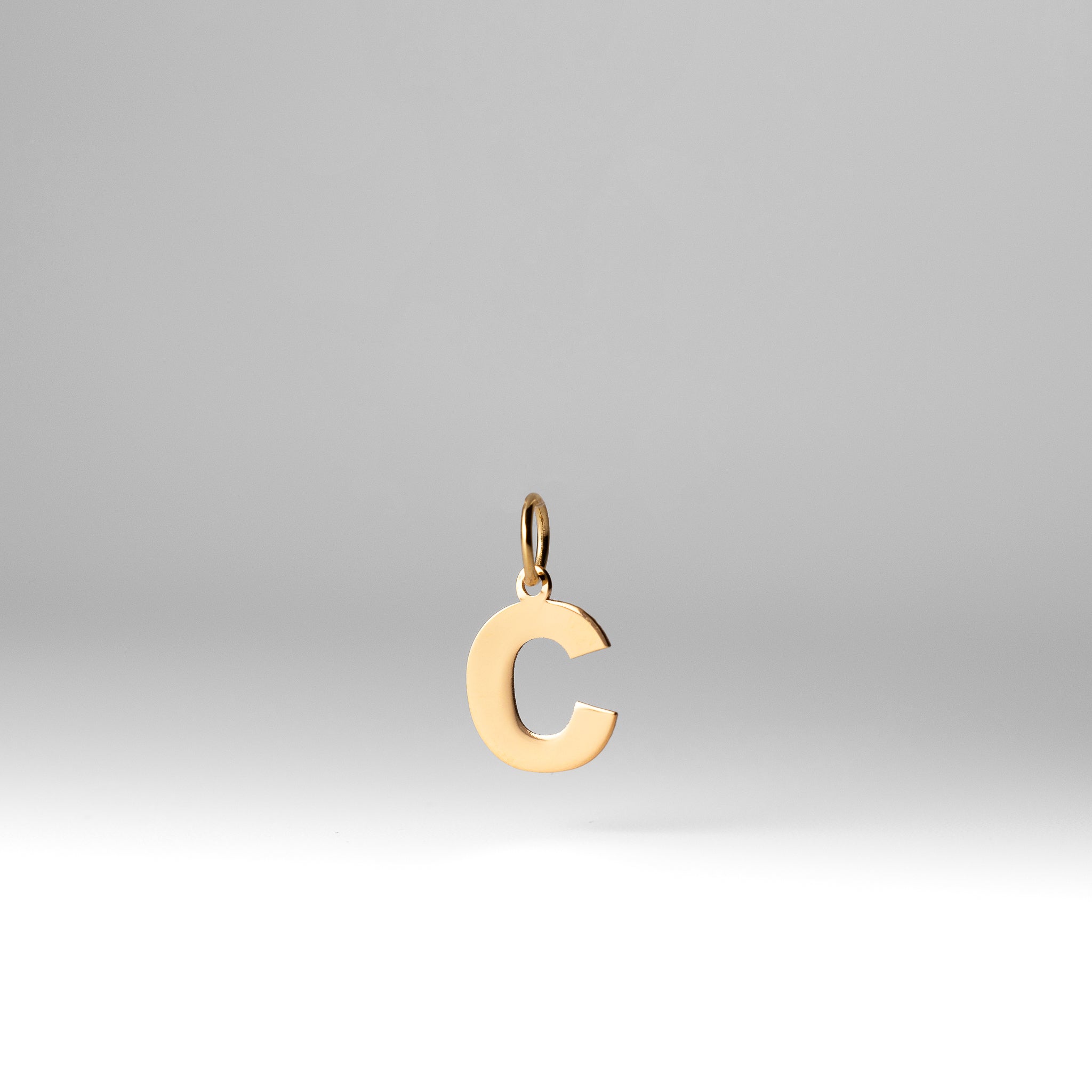 Gold Block Letter "C" Initial Pendant