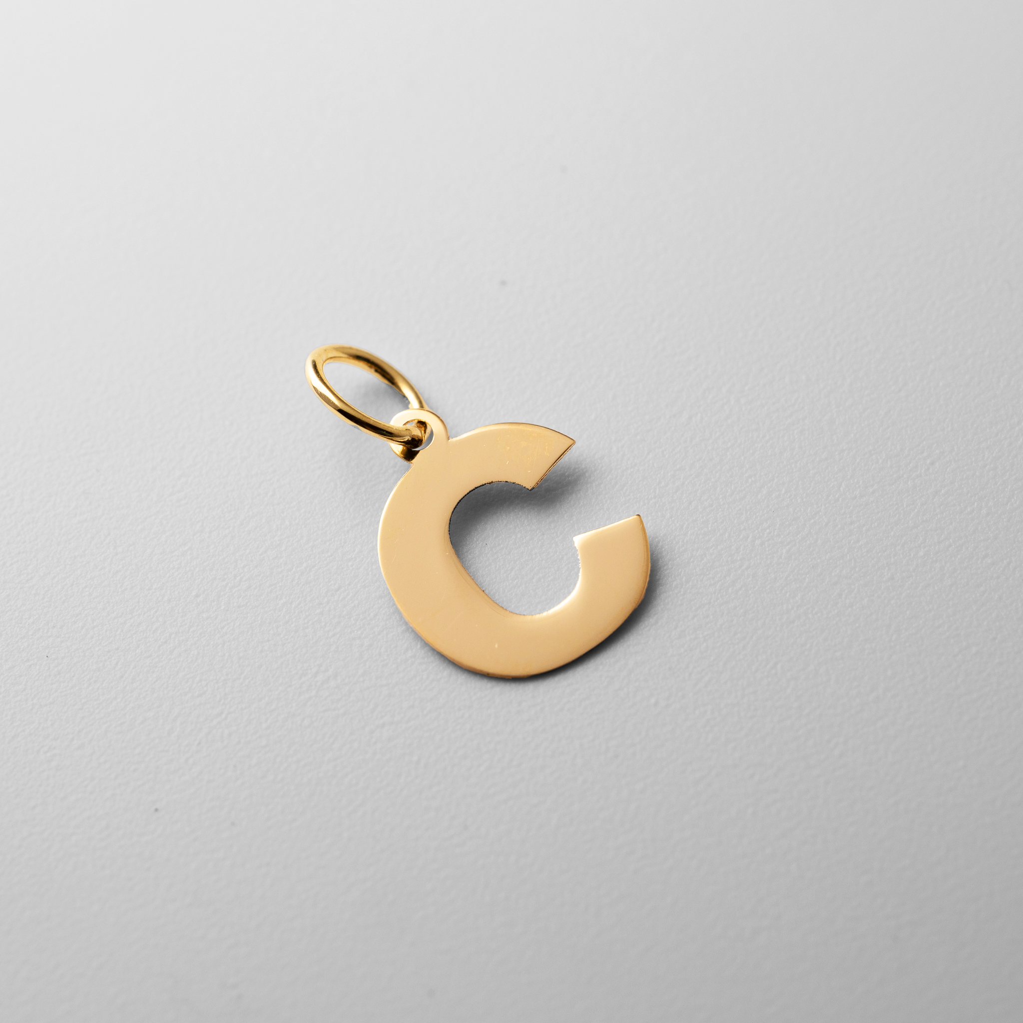 Gold Block Letter "C" Initial Pendant