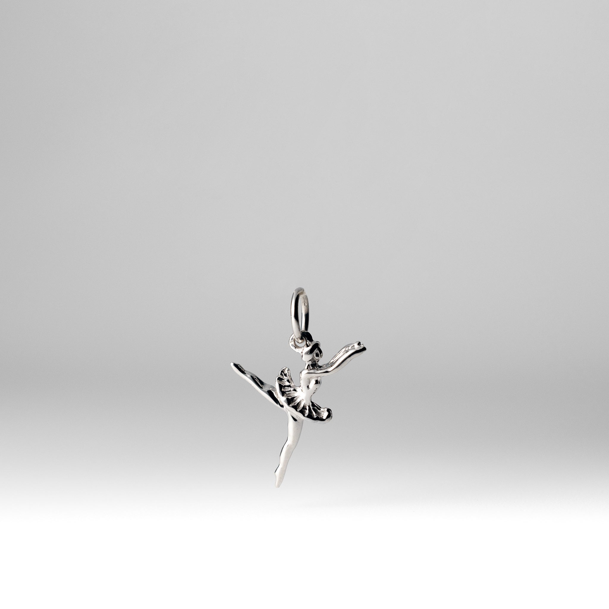 White Gold Polished 3-D Ballerina Pendant