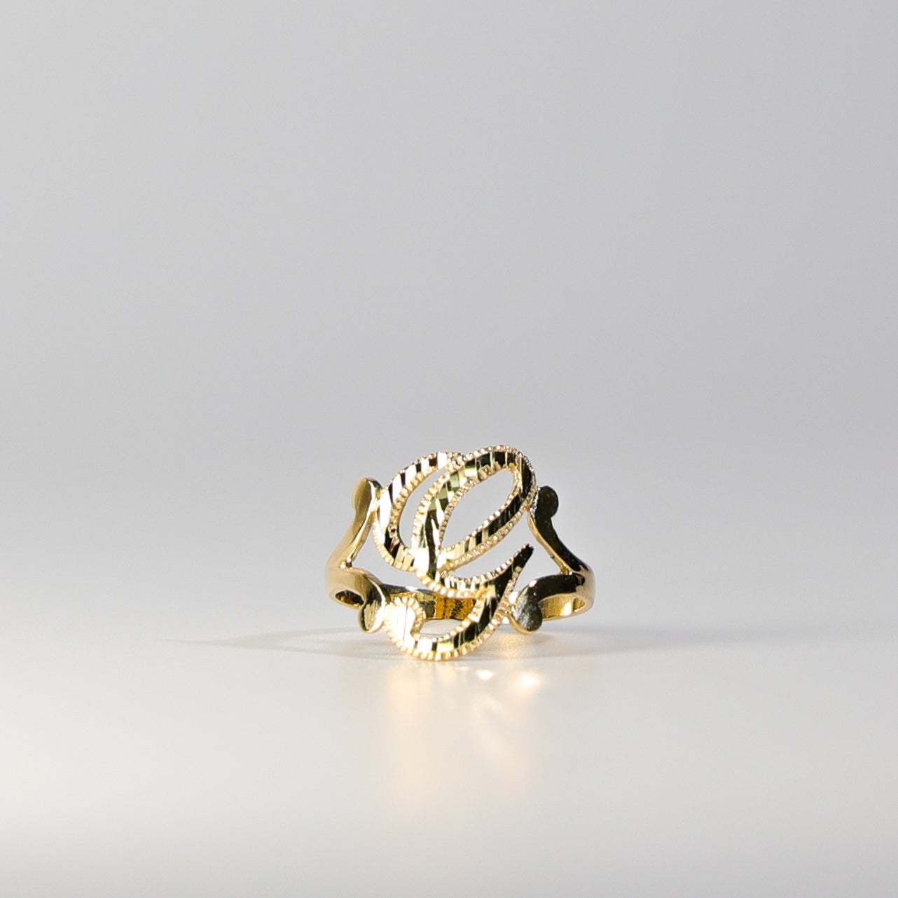 14K Gold Cursive Initial "G" Ring