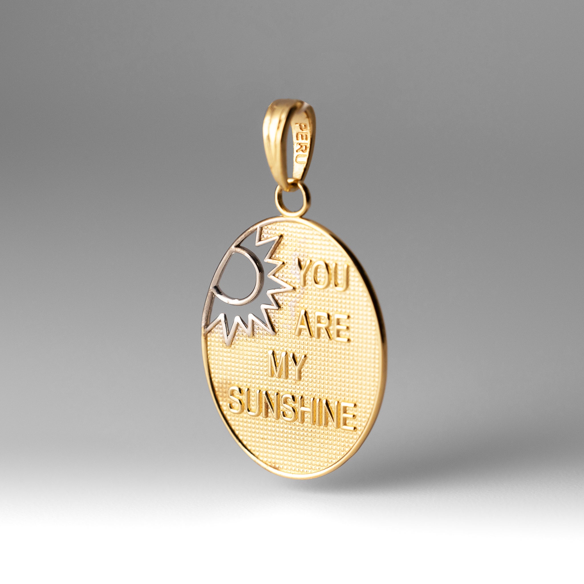 Gold 'You Are My Sunshine' Sun Necklace Charm Model-K9400