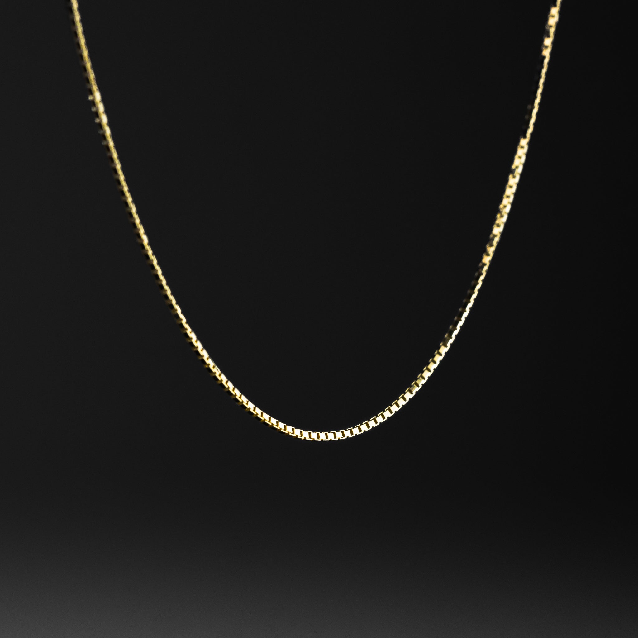 Gold Box Chain Necklace 0.8mm Width Model-0256