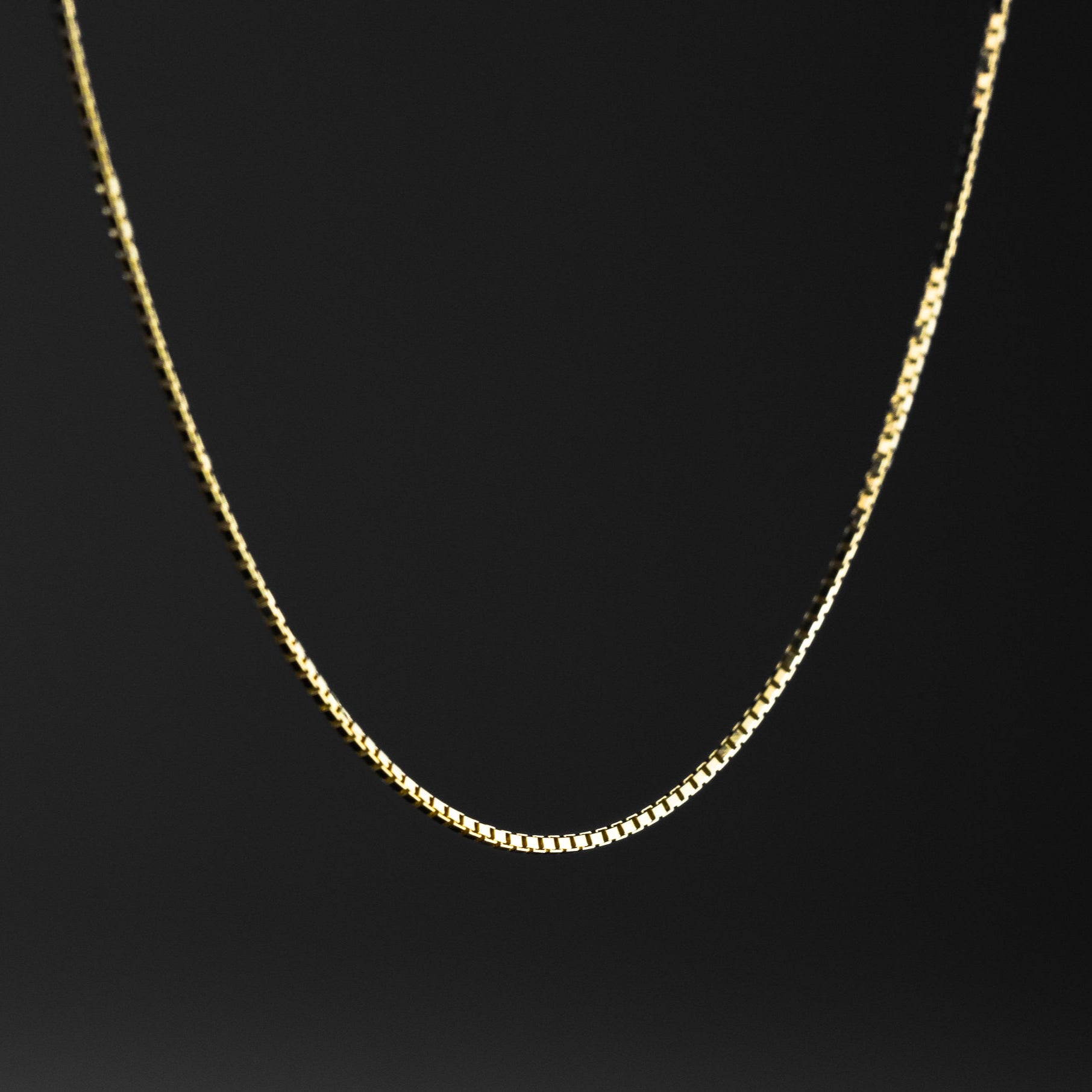 Gold Box Chain Necklace 0.8mm Width Model-0256