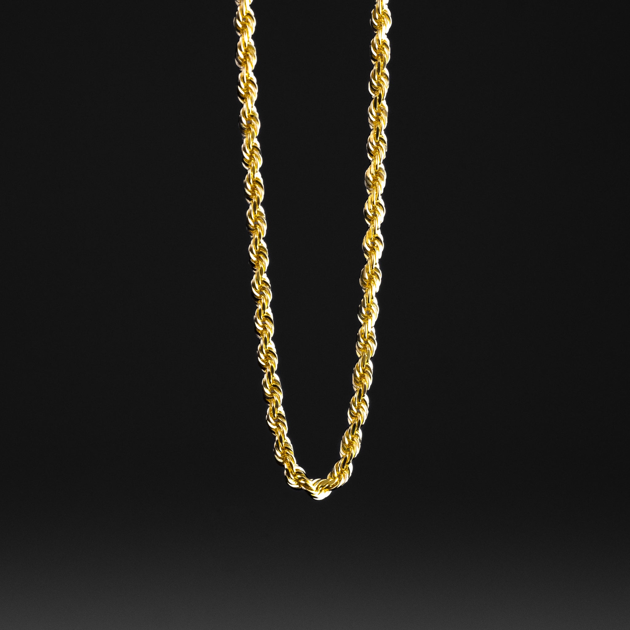 Gold Diamond Cut Solid Rope Chain With 1.5mm Width Model-0390