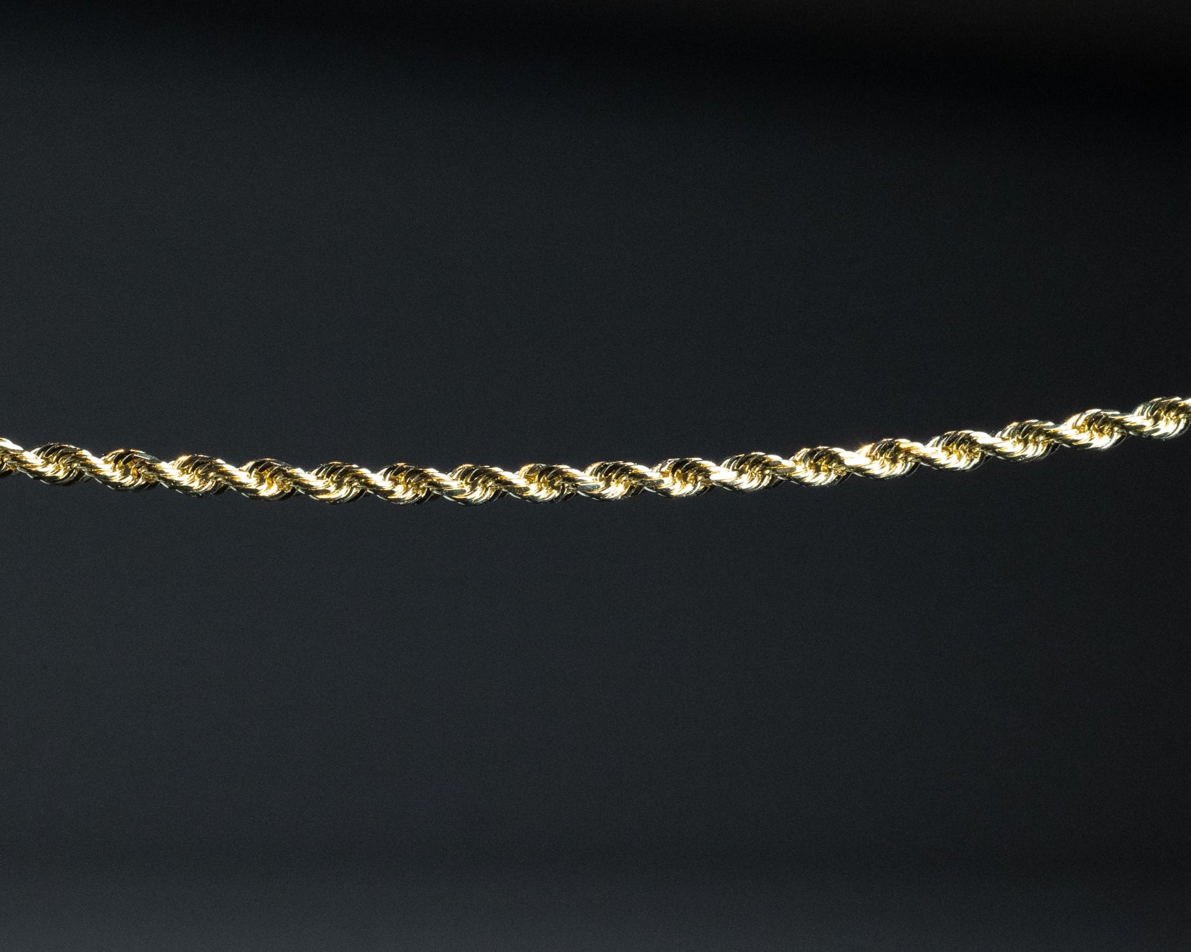 Gold Diamond Cut Solid Rope Chain With 1.5mm Width Model-0390