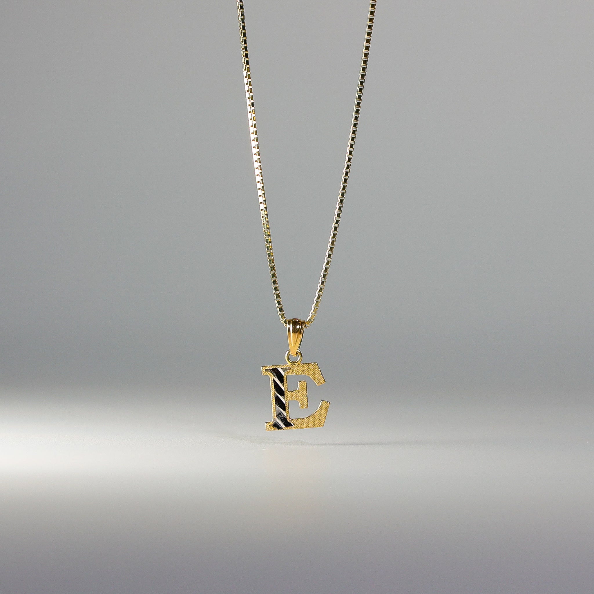 Gold Bold Letter E Pendant | A-Z Pendants - Charlie & Co. Jewelry