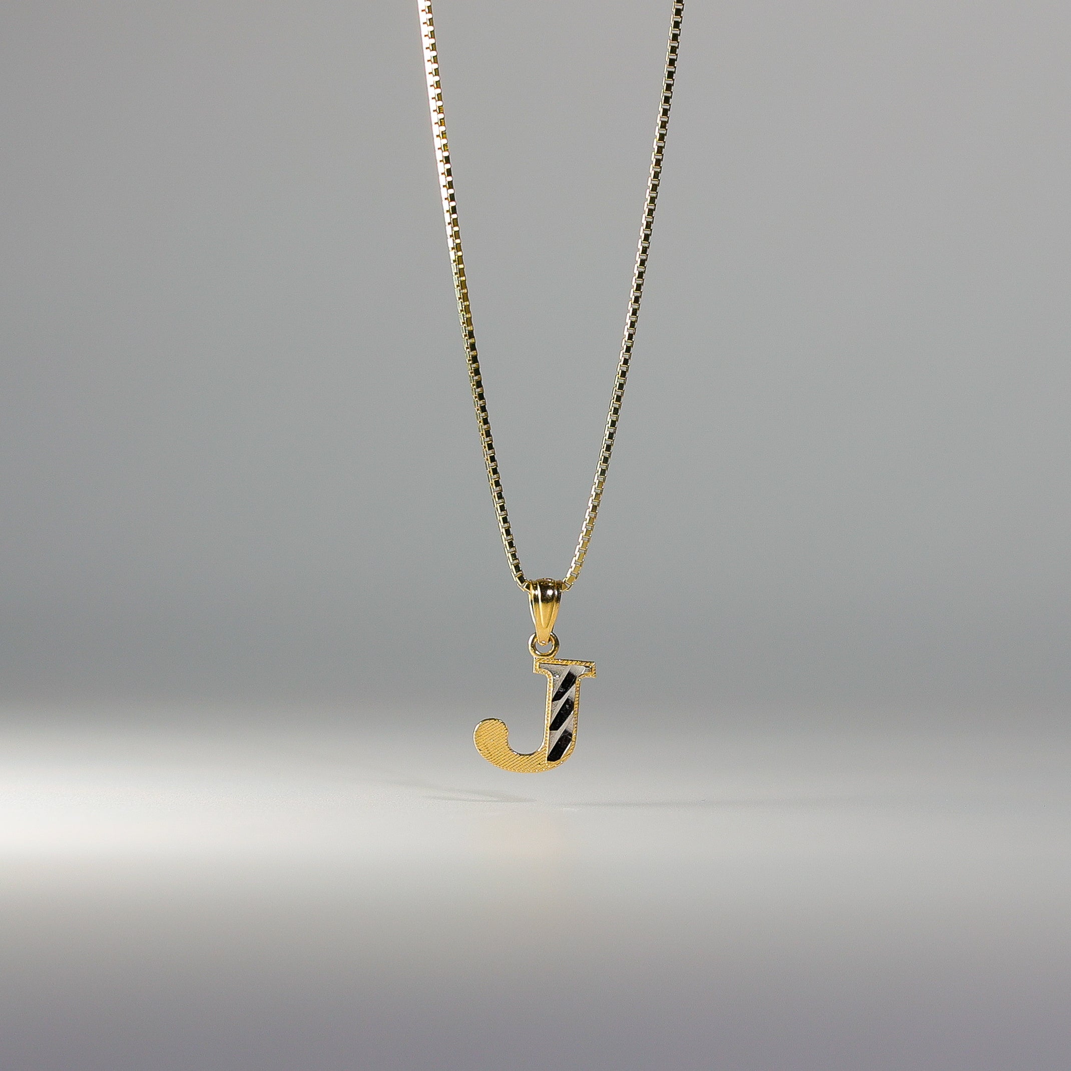 Gold Bold Letter J Pendant | A-Z Pendants - Charlie & Co. Jewelry