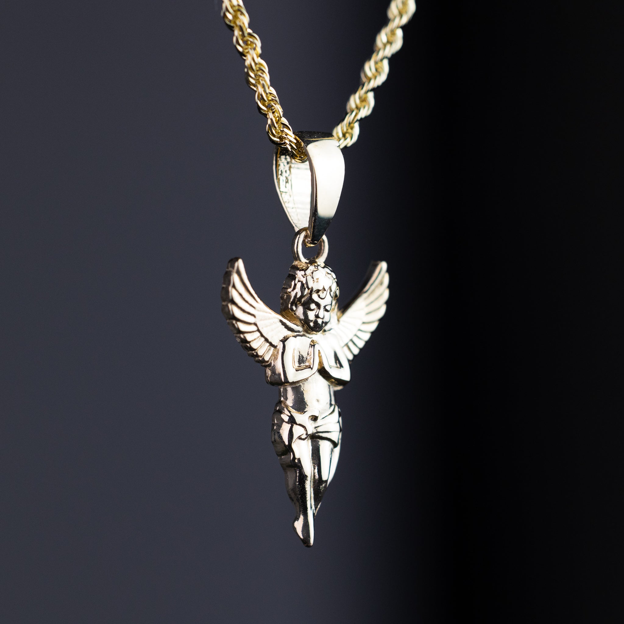 Gold Praying Angel Chain Set For Him - Model 2631 - Charlie & Co. Jewelry