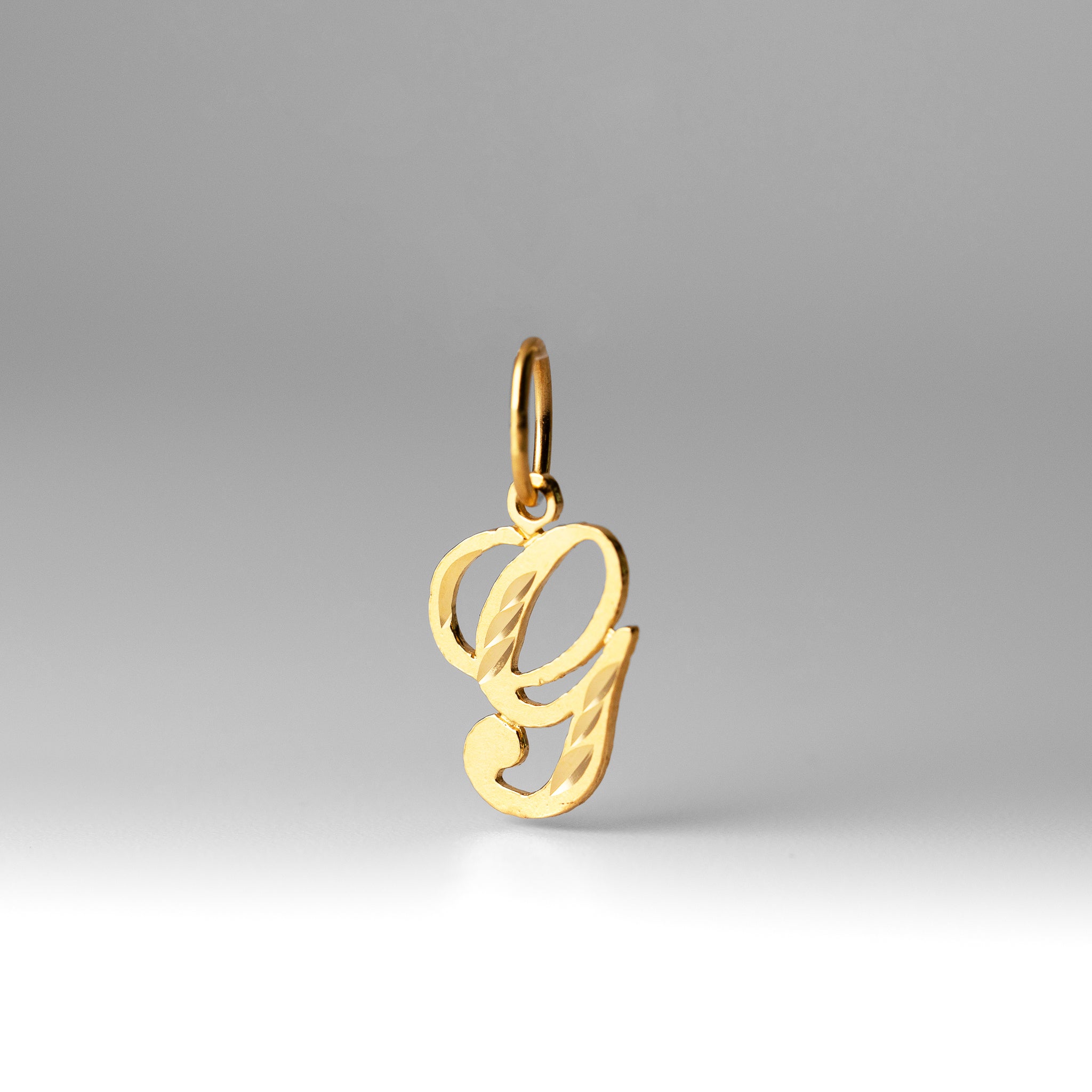 Gold Cursive Letter G Pendant | A-Z Pendants - Charlie & Co. Jewelry