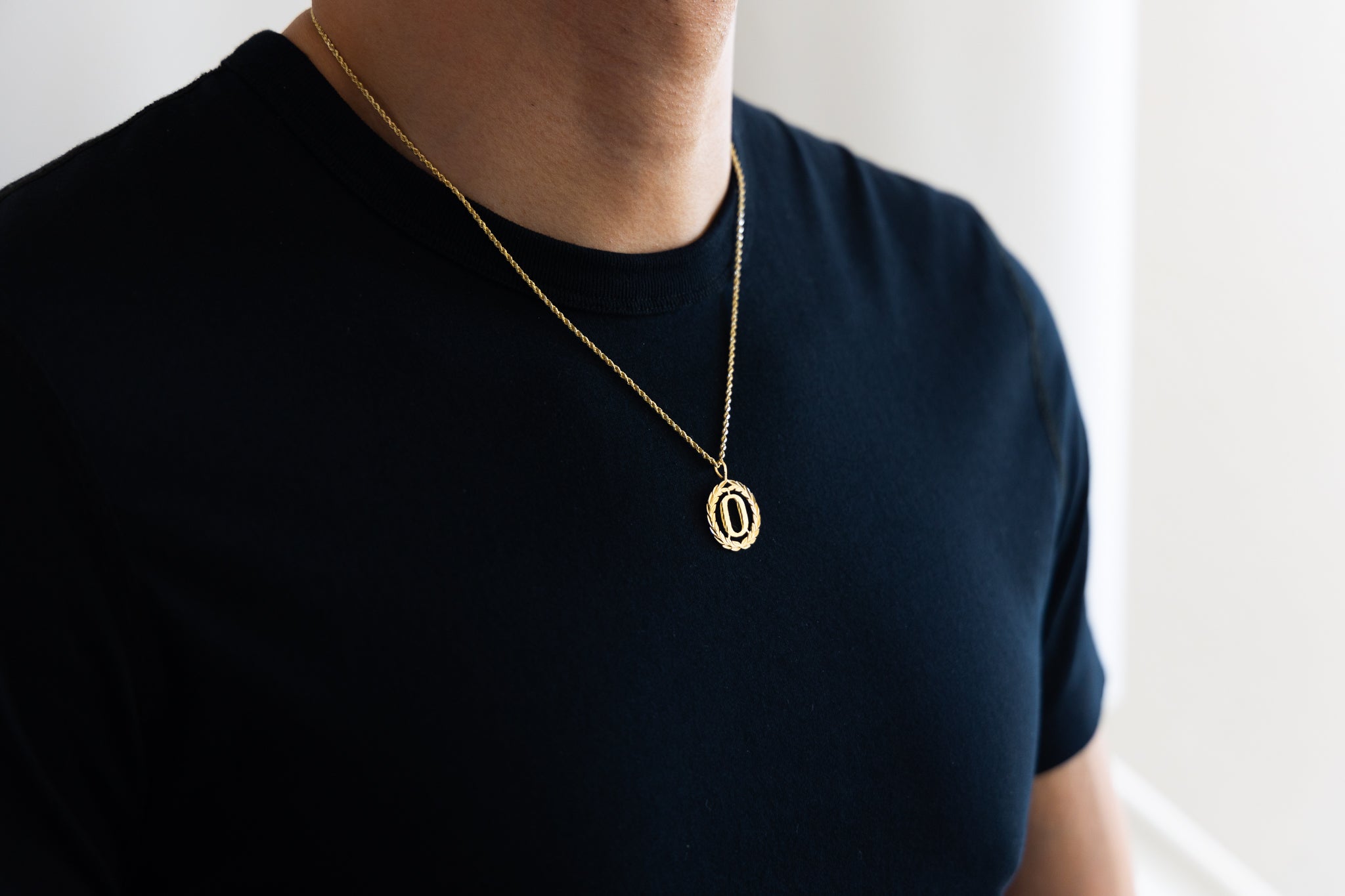 Gold Wreath O Initial Pendant | A-Z Pendants - Charlie & Co. Jewelry