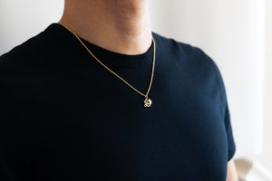 Gold Angel Letter L Pendant | A-Z Pendants - Charlie & Co. Jewelry