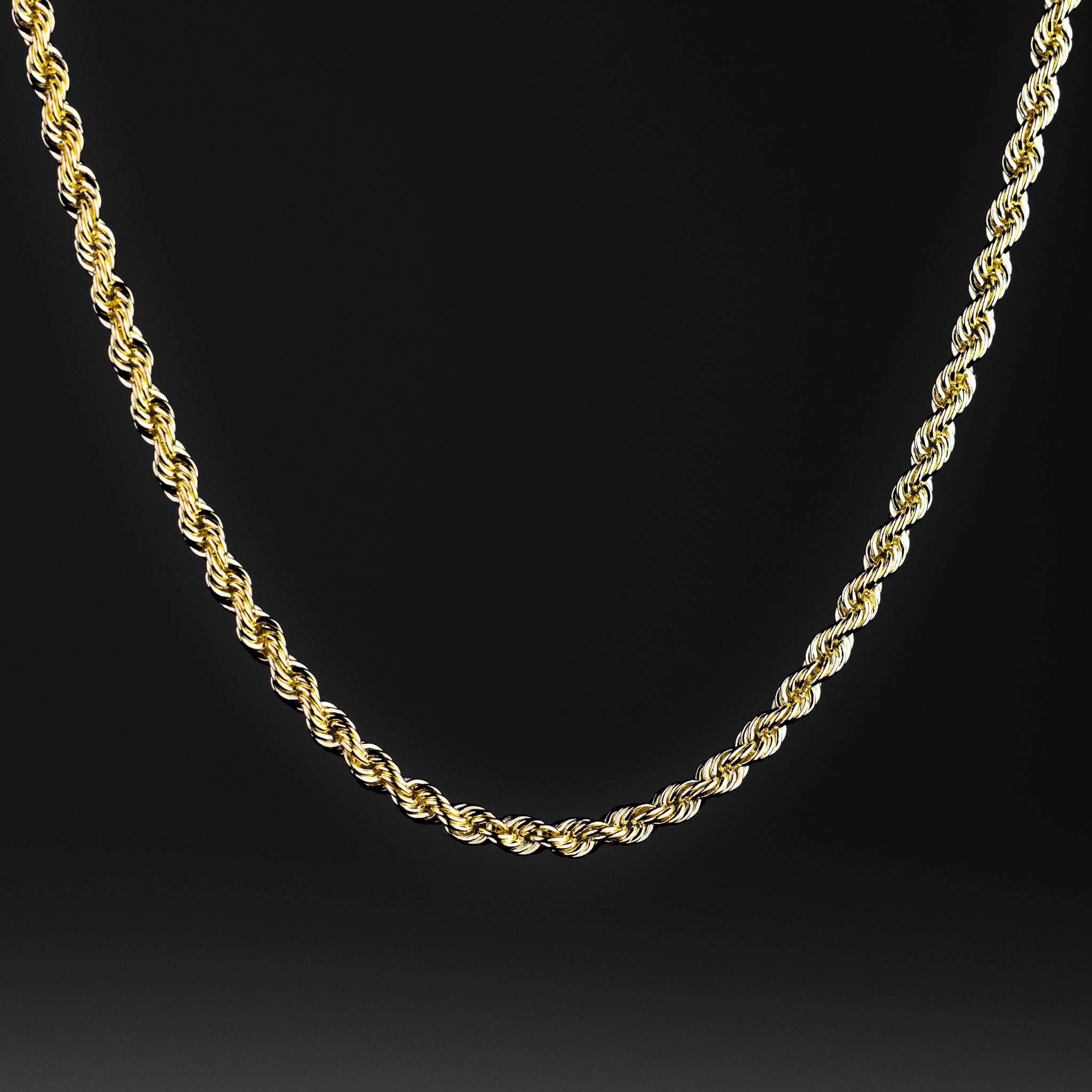 Gold Hollow Rope Chain With 3mm Width Model-0435