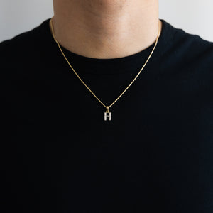 Gold Cubic Zirconia Letter H Pendant | A-Z Pendants - Charlie & Co. Jewelry