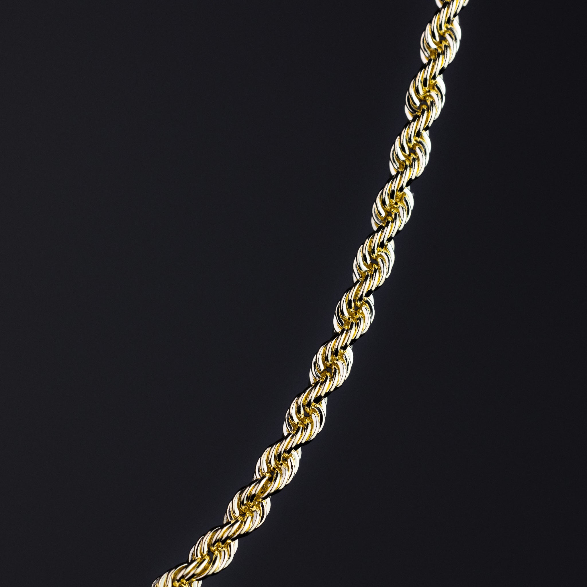 Gold Hollow Rope Chain With 3mm Width - Model 0435