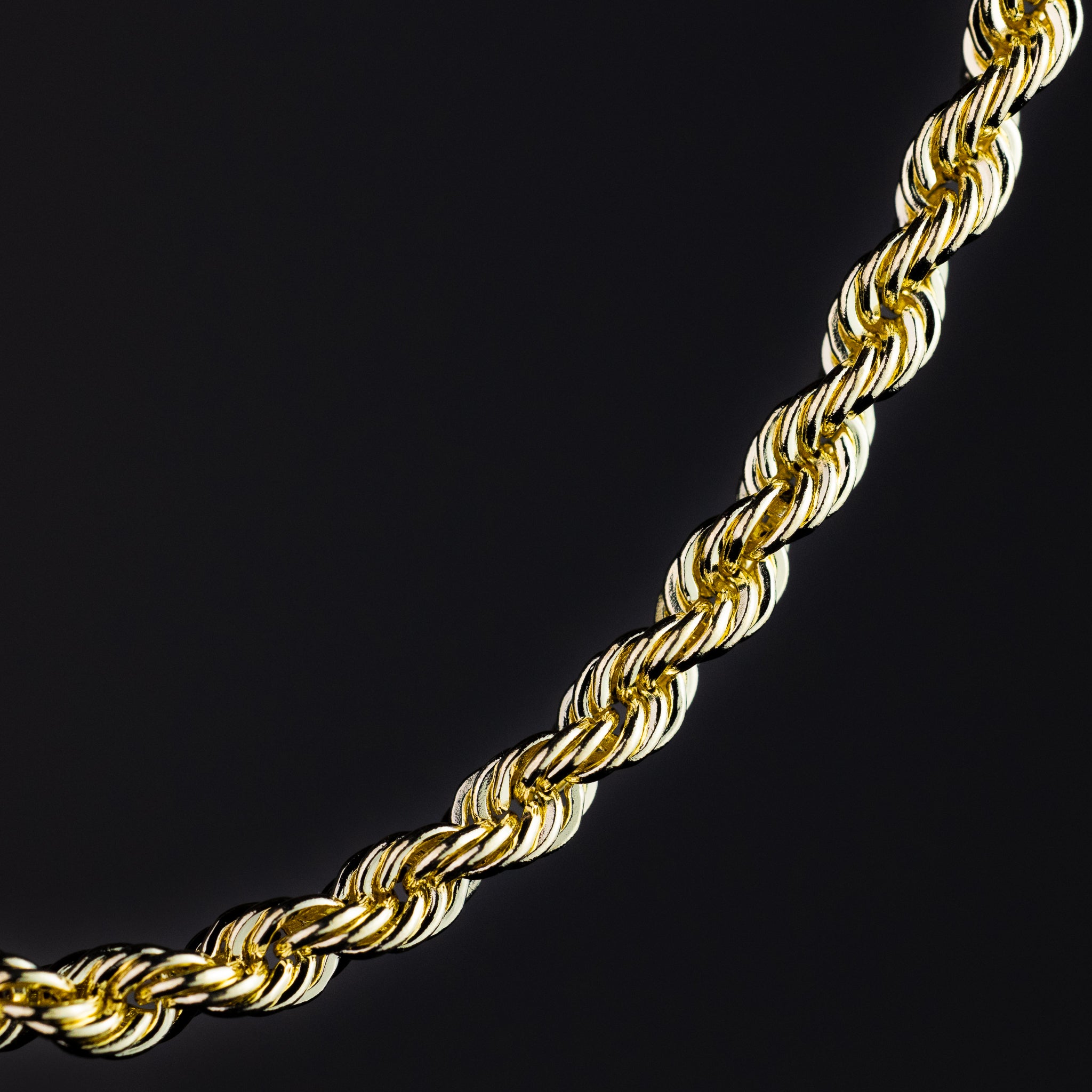 Gold Hollow Rope Chain With 3mm Width - Model 0435